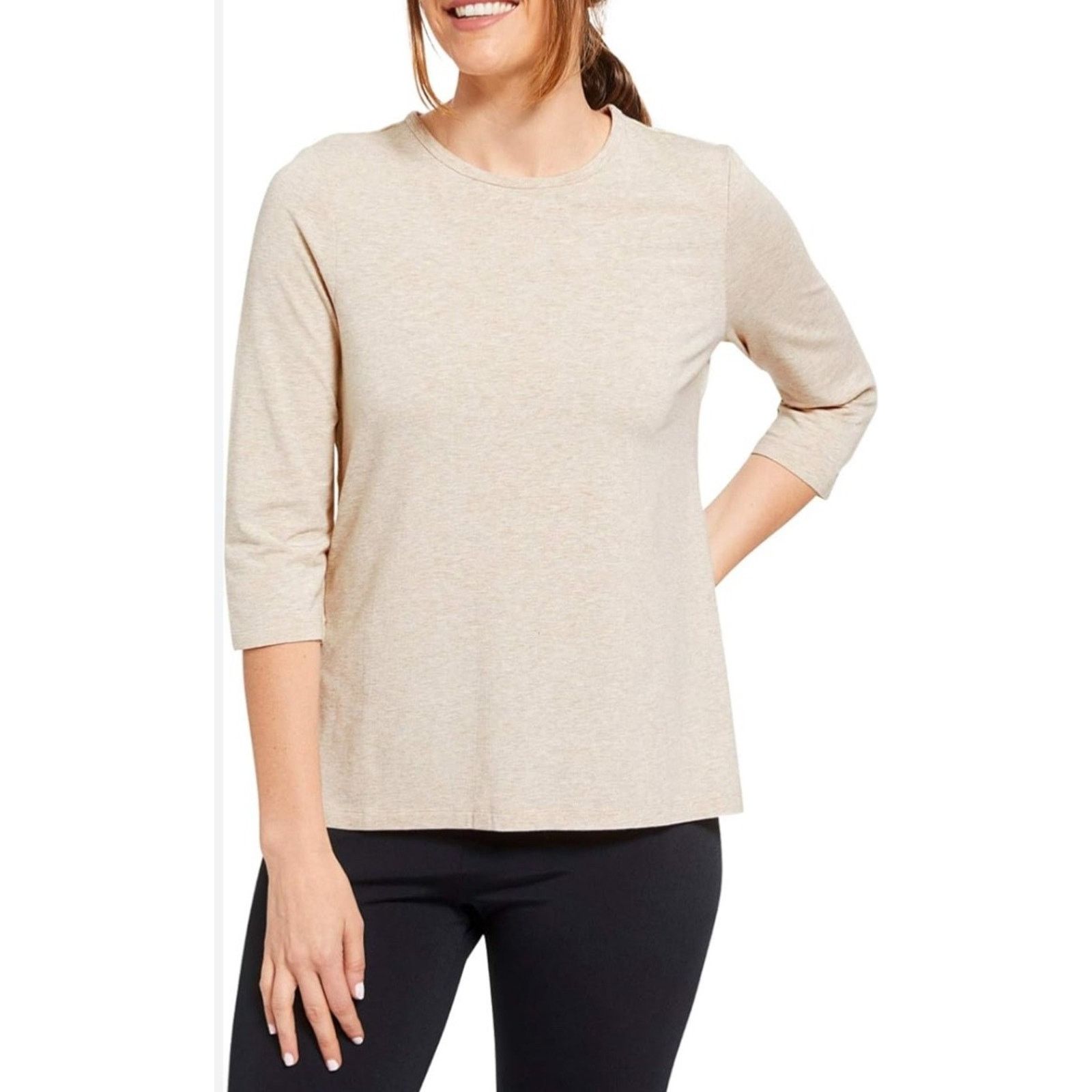 & Other Stories Chico's Knit Top Beige w/ Gold Metallic 3/4 Size 3 A003130 Size L / US 10 / IT 46 - 1 Thumbnail