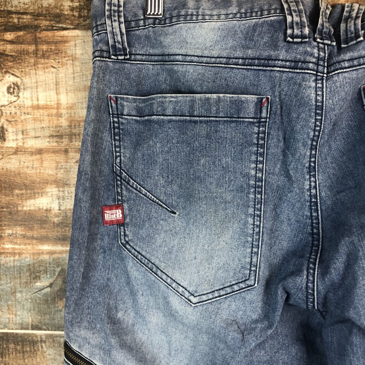 Japanese Brand DL Blue B Cargo Multipocket Blue Pants #C290 Size US 33 - 16 Thumbnail