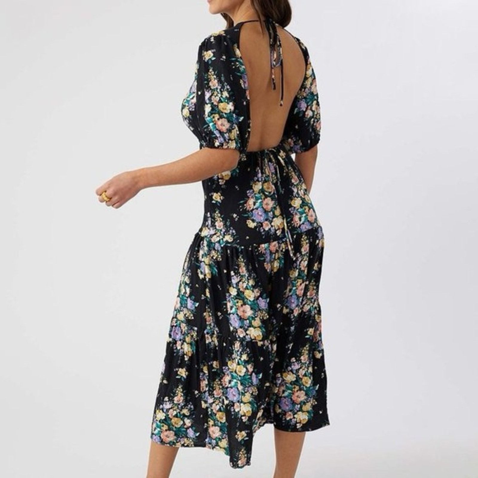 O'Neill O’Neill NWT Alta Midi Floral Open Back Dress Women’s Small Size S / US 4 / IT 40 - 1 Thumbnail