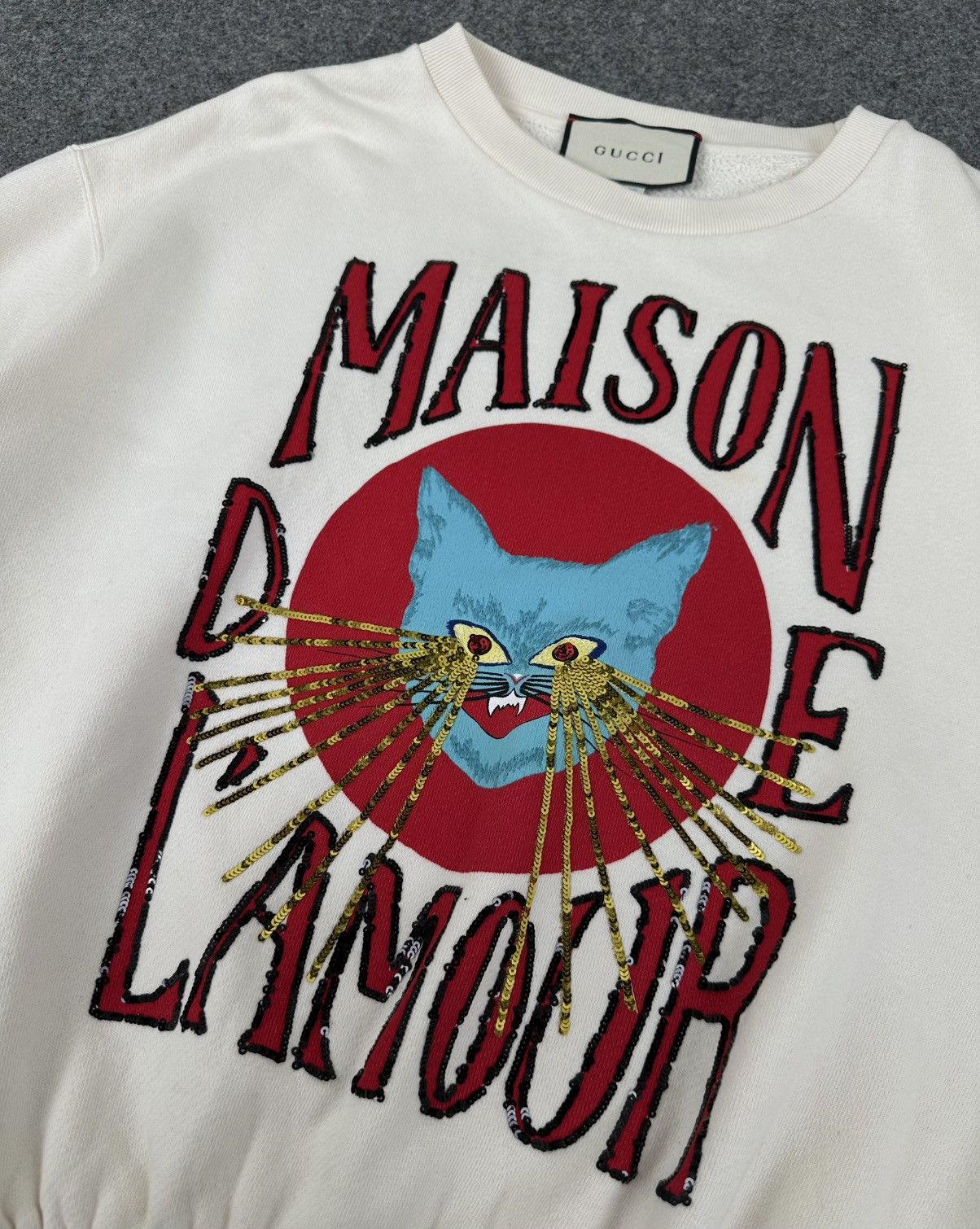 Gucci Gucci - F/W18 Maison De Lamour Cat - Sequins Cropped Sweater Size S / US 4 / IT 40 - 5 Thumbnail