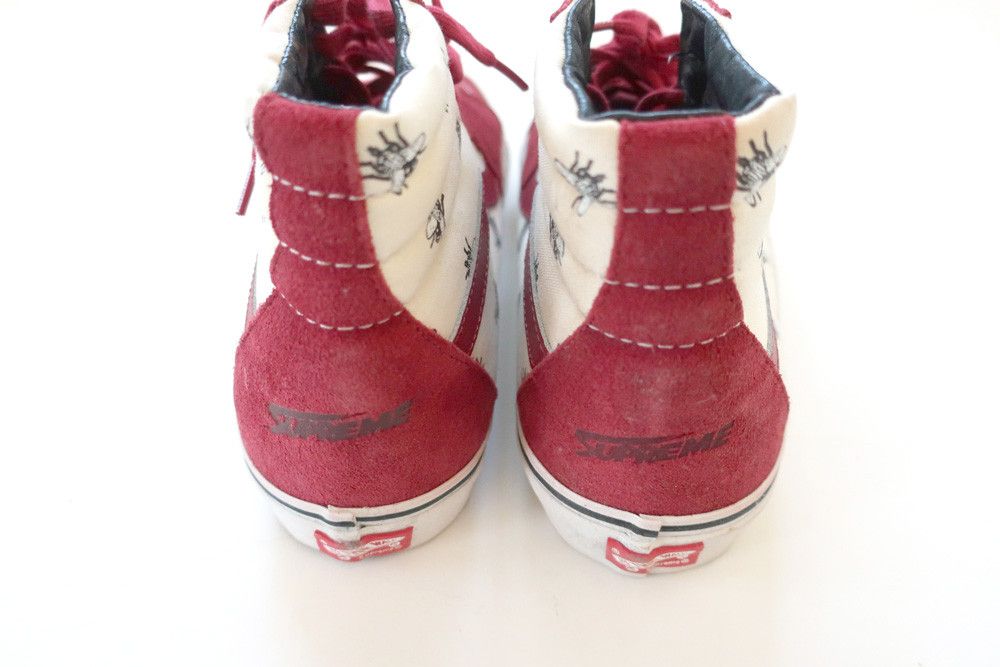 Vans (10.5)Supreme Vans Sk8-Hi Flies Burgundy 2011 Deadstock Size US 10.5 / EU 43-44 - 9 Thumbnail