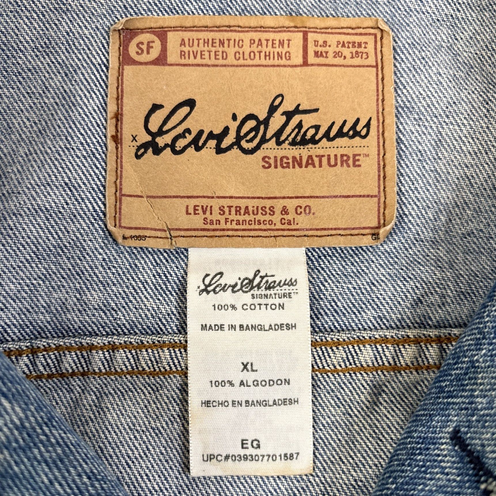 Levi's VINTAGE Levi's Trucker Jacket Mens XL Blue Denim Euc Lined Plaid Accents Size US 36 / EU 52 - 2 Thumbnail