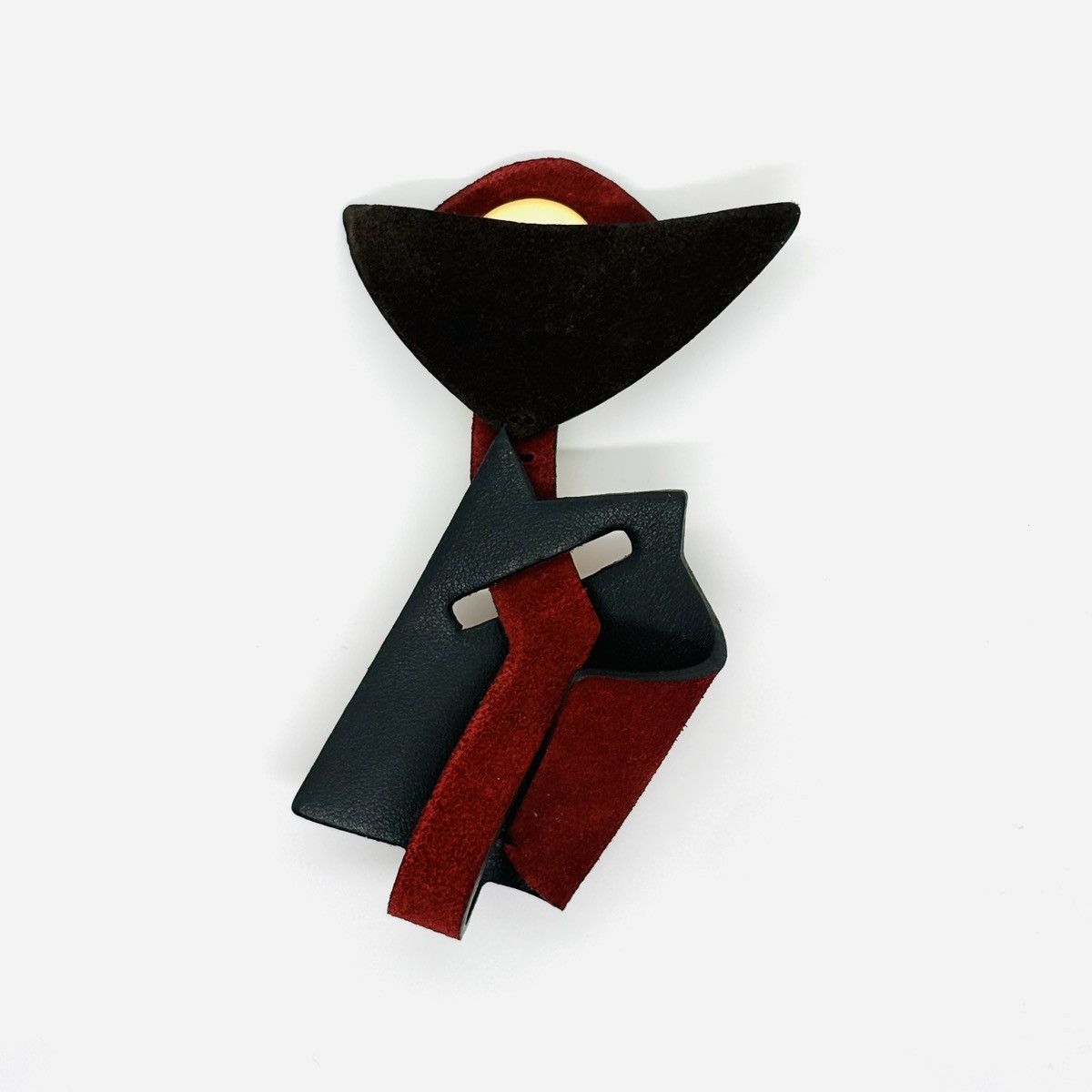 Marni Geometric Leather Brooch Size ONE SIZE - 1 Thumbnail