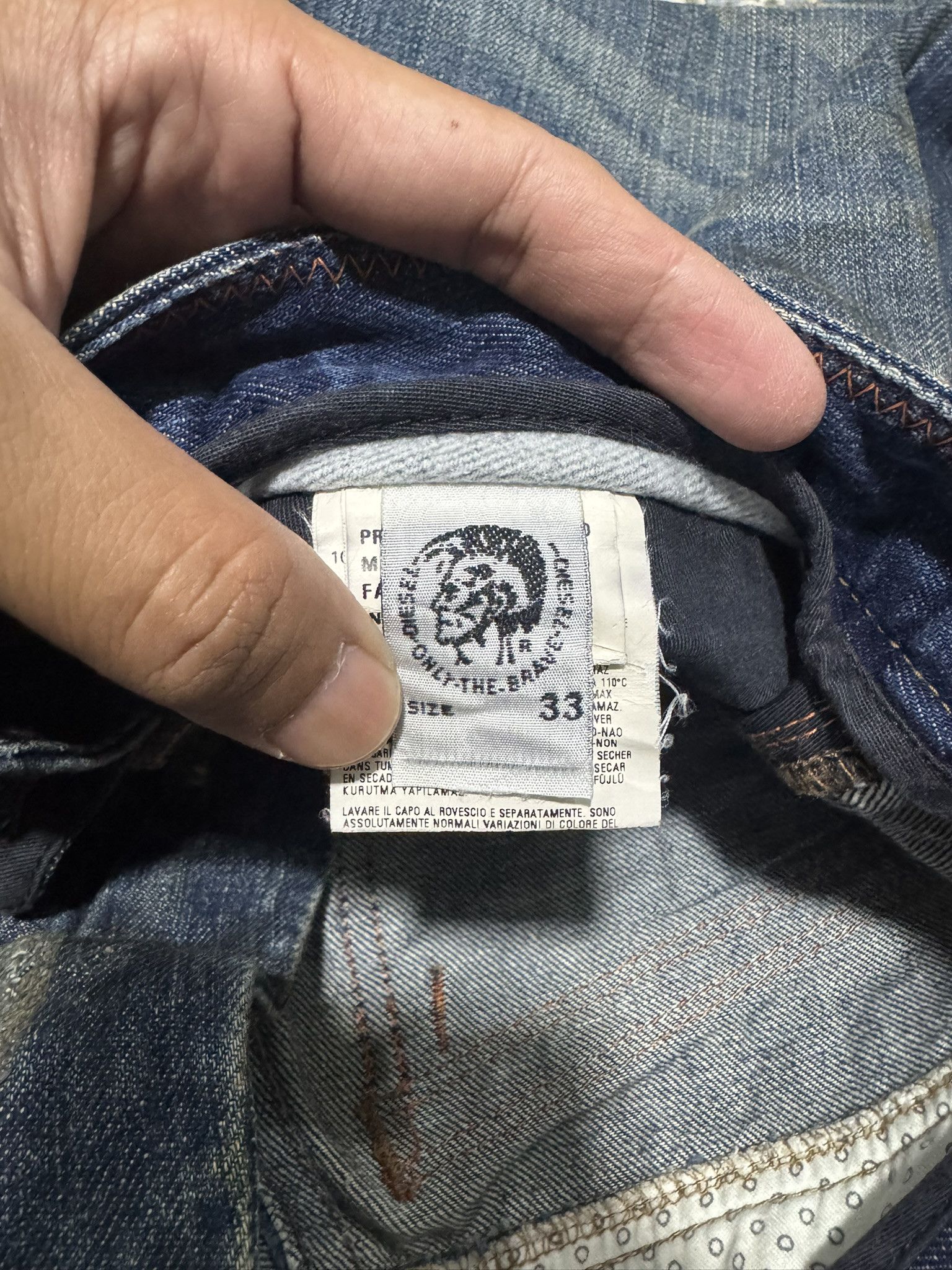 Diesel × Diesel Black Gold Diesel Industry Double Waist Zipper Jeans Buttonfly Size US 33 - 13 Thumbnail