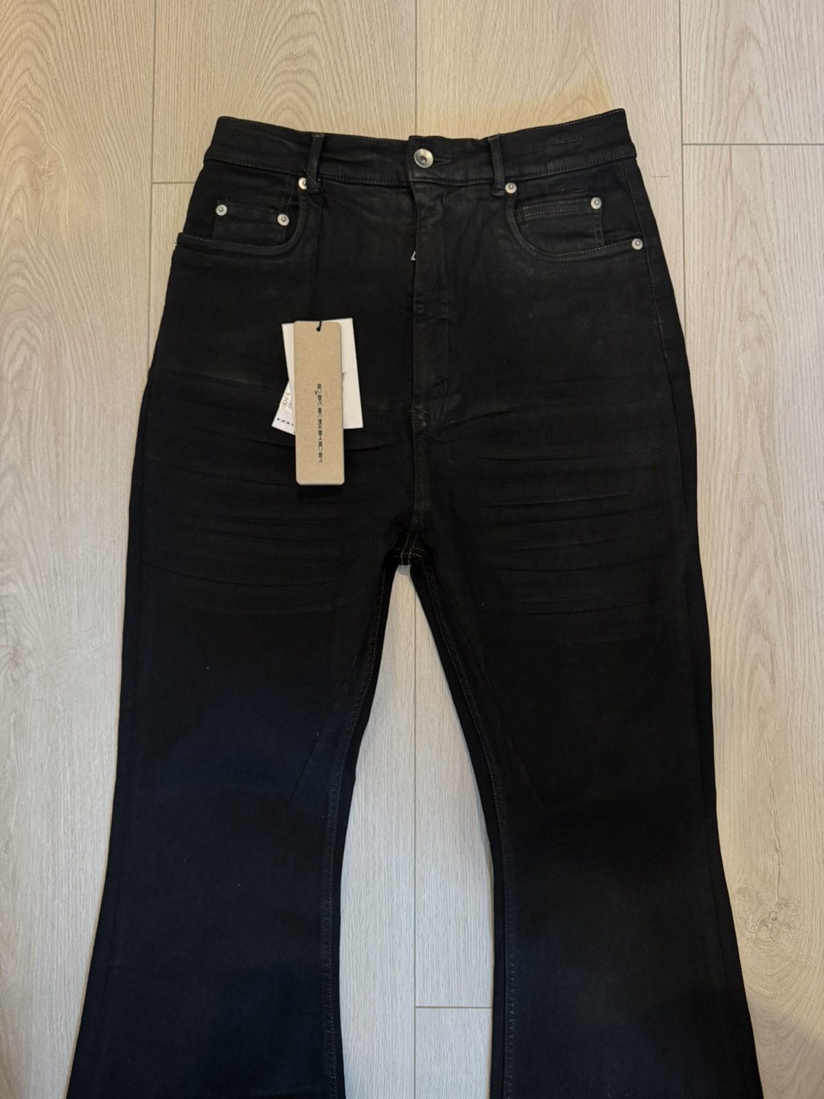 Rick Owens Drkshdw Rick Owens Black Whiskered Flared Jeans Size US 31 - 4 Thumbnail