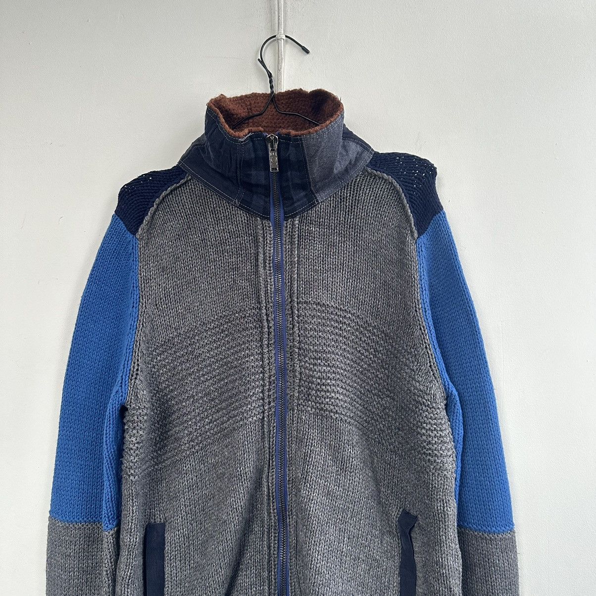 Iceberg Iceberg jeans vintage zip sweater patchwork hand knit Size US L / EU 52-54 / 3 - 14 Thumbnail