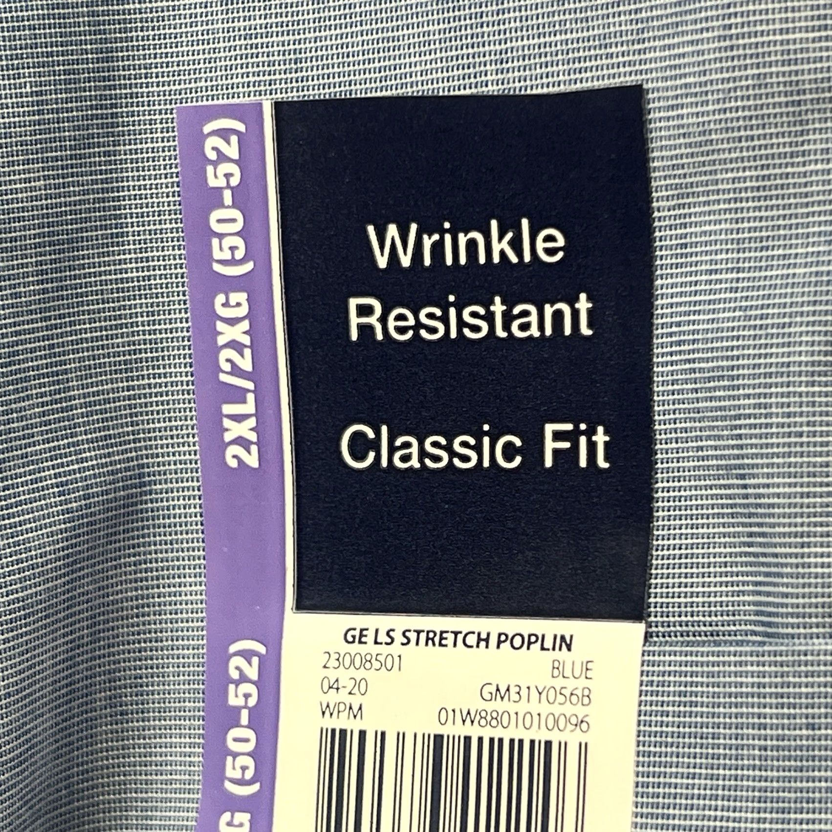 George George Mens 2XL Blue Poplin Classic Fit Stretch Long Sleeve Button Down NWT Size US XXL / EU 58 / 5 - 5 Thumbnail