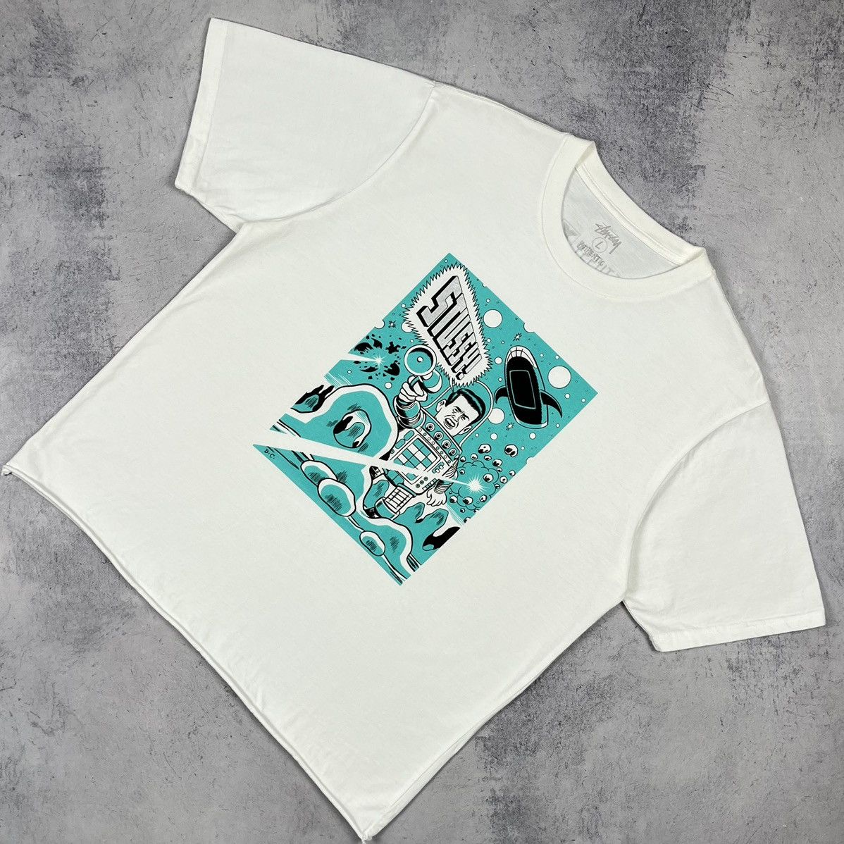 Stussy Stussy x Daniel Clowes y2k cropped big logo tee Size US L / EU 52-54 / 3 - 1 Thumbnail