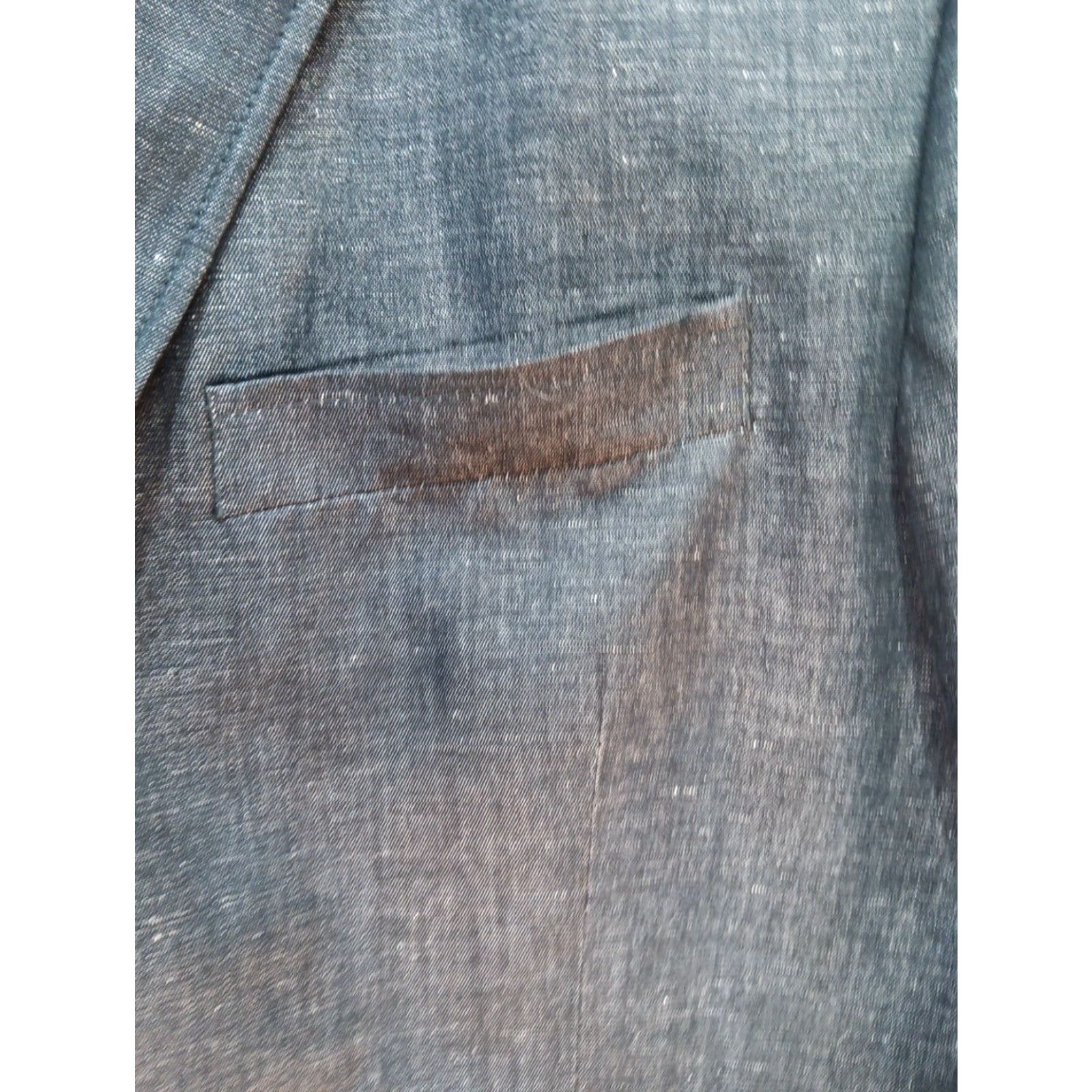 Madison Madison Blazer Shirt Charco 42R Two Button Jacket Mens Classic Notch Linen Blend Striped Dry Clean Only Size 42R - 3 Thumbnail