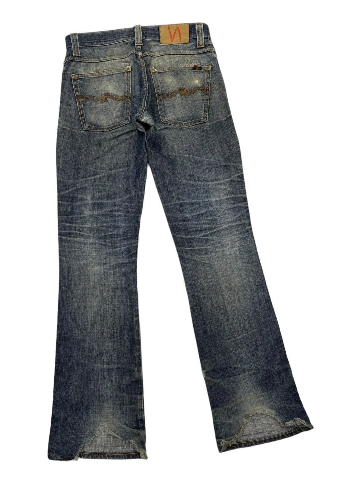 Nudie Jeans Nudie Jeans Bootcut Low Slim Jim Distressed Thrashed Denim Size US 30 / EU 46 - 5 Thumbnail