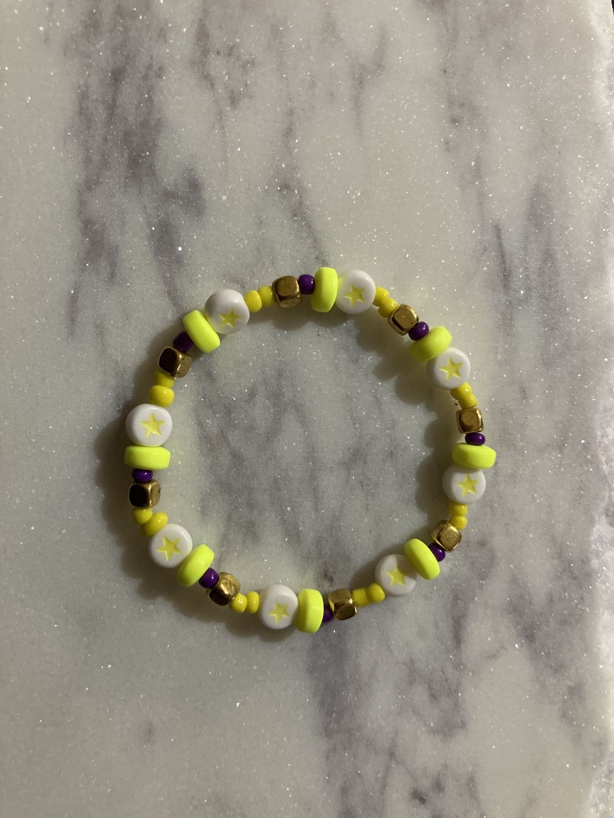 Other Fluro yellow star beaded bracelet Size ONE SIZE - 1 Preview