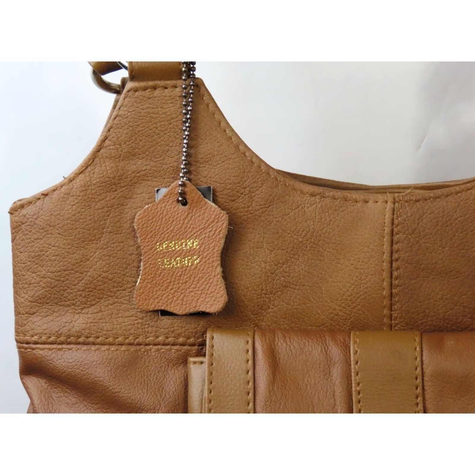 Vintage Vallemosso Leather Brown Purse Women Shoulder Bag Medium Hand Purse 2 Handle Fashion Womens Brown Leather Bag Size ONE SIZE - 3 Thumbnail
