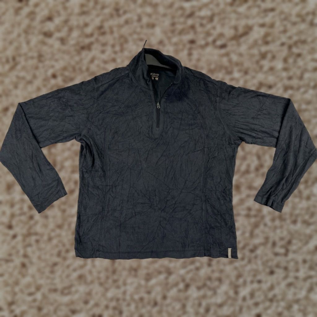 Vintage Columbia Sweat Jacket Women L Black 1/4 Zip Fleece Polyester Hiking Camp Outdoor Jacket Size L / US 10 / IT 46 - 1 Thumbnail
