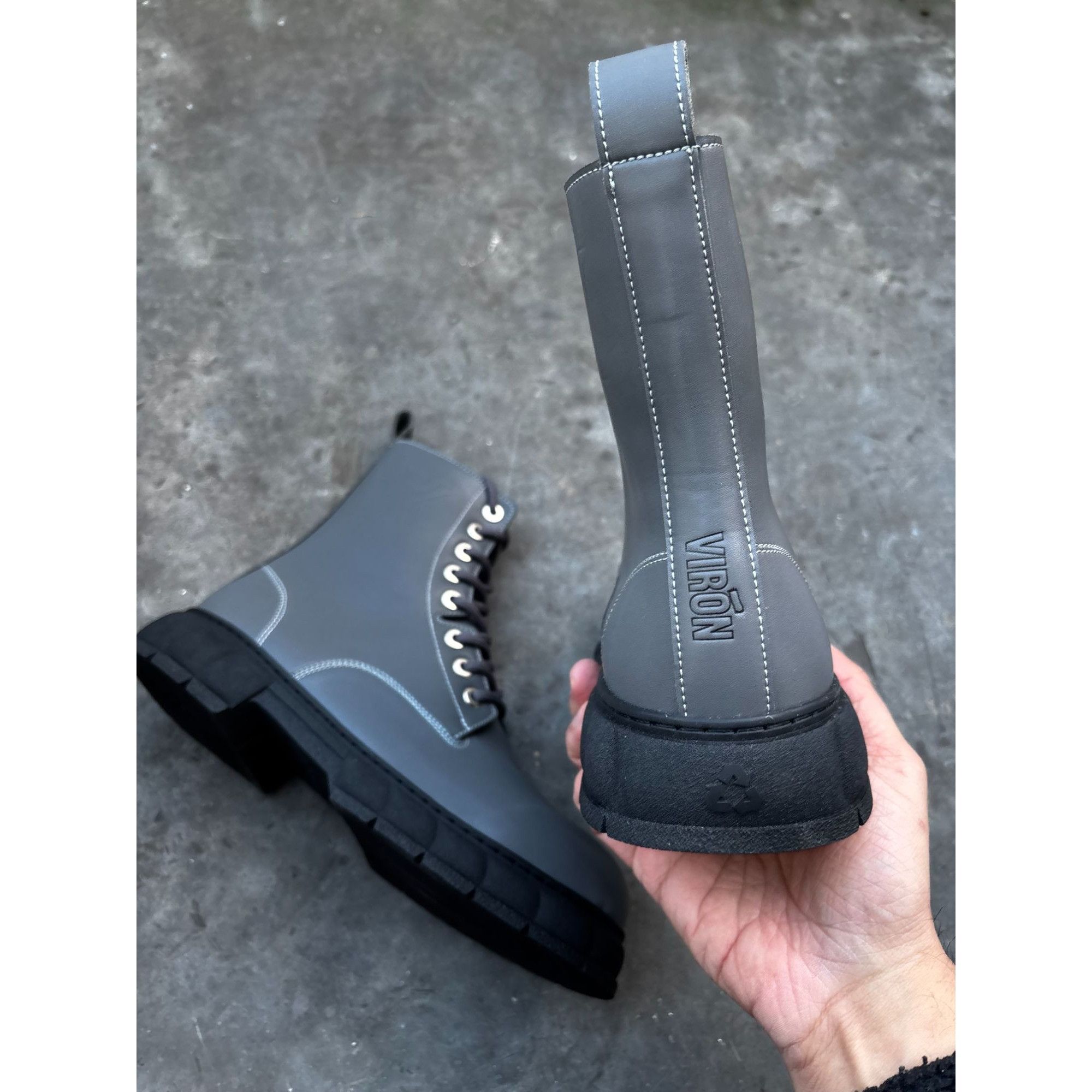 VIRON Viron 1992 Sustainable Grey Combat Boots Size 39 Brand Unrel Size US 9 / IT 39 - 5 Thumbnail