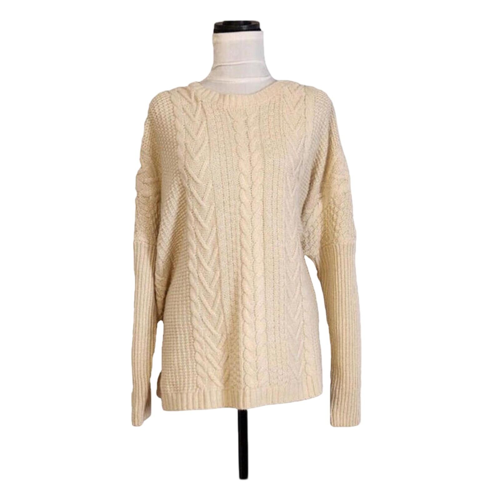 Other JOSEPH A Cream Boxy Cable & Rib Knit Pullover Sweater - XL Size XL / US 12-14 / IT 48-50 - 2 Thumbnail