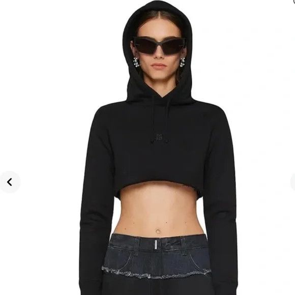 Givenchy Givenchy Black Cropped Hoodie - NEW WITH TAGS Size L / US 10 / IT 46 - 2 Thumbnail