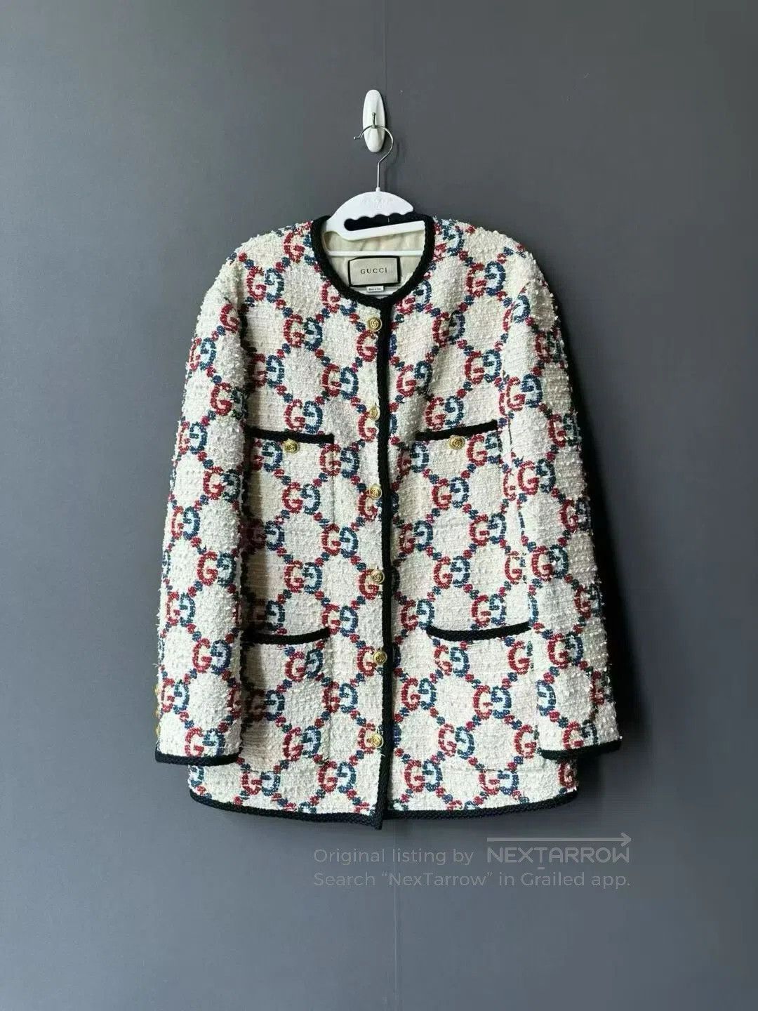 Gucci Guicci Checked Tweed Full Print Jacket| Size M / US 6-8 / IT 42-44 - 1 Thumbnail