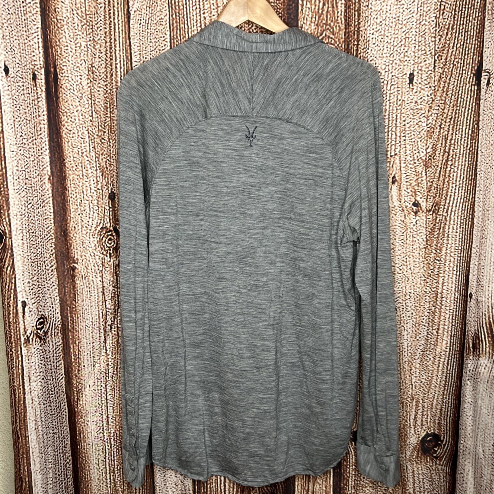 Vintage ibex Men's Shirt Heather Gray 100% Merino Wool Button Up Long Sleeve USA Size L Size US L / EU 52-54 / 3 - 4 Thumbnail