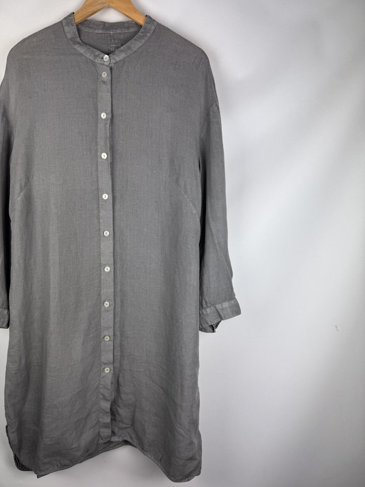 120% Lino 120% Lino Long Sleeve Linen Button Up Lagenlook Shirt Dress Size XL / US 12-14 / IT 48-50 - 3 Thumbnail