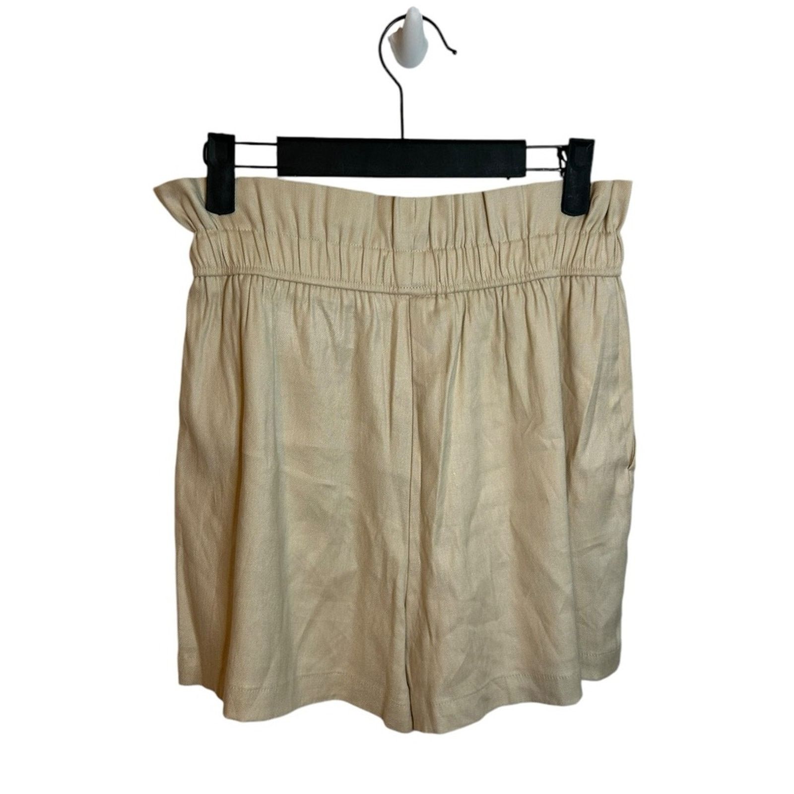 Express NWT Express Beige Linen Blend Paper Bag Shorts Size 26" / US 2 / IT 38 - 2 Thumbnail