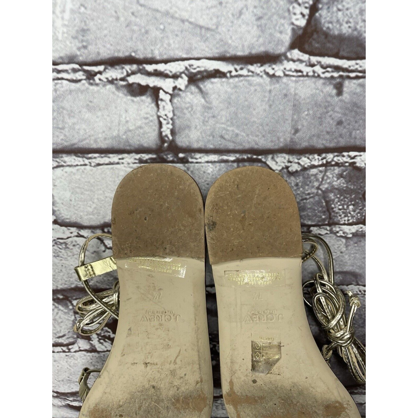 J.Crew J. Crew Metallic Gold Leather Ankle Wrap Around Sandals Wome Size US 7.5 / IT 37.5 - 8 Thumbnail