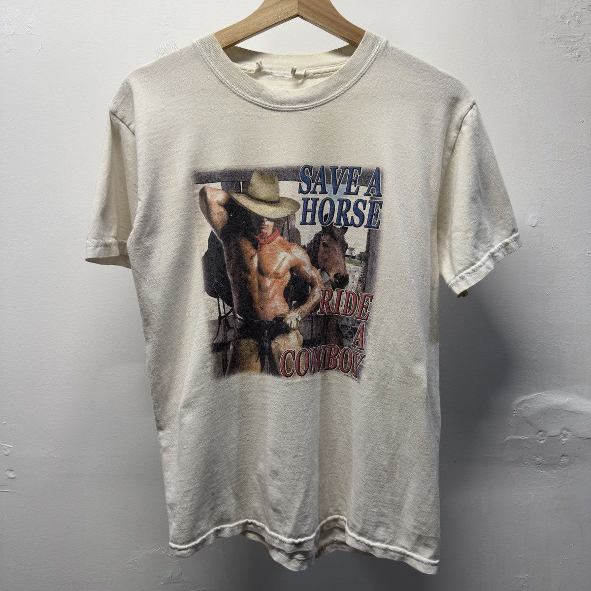 Vintage Faded Save A Horse Ride A Cowboy Shirt ERD Grunge Chrome Size US M / EU 48-50 / 2 - 3 Thumbnail
