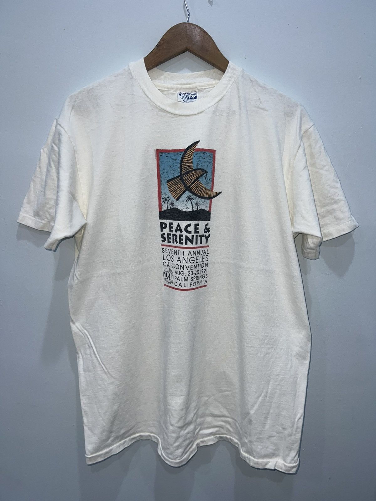 Vintage Peace & Serenity Logo referencing Hope,Faith&Courage Tee Size US M / EU 48-50 / 2 - 1 Thumbnail