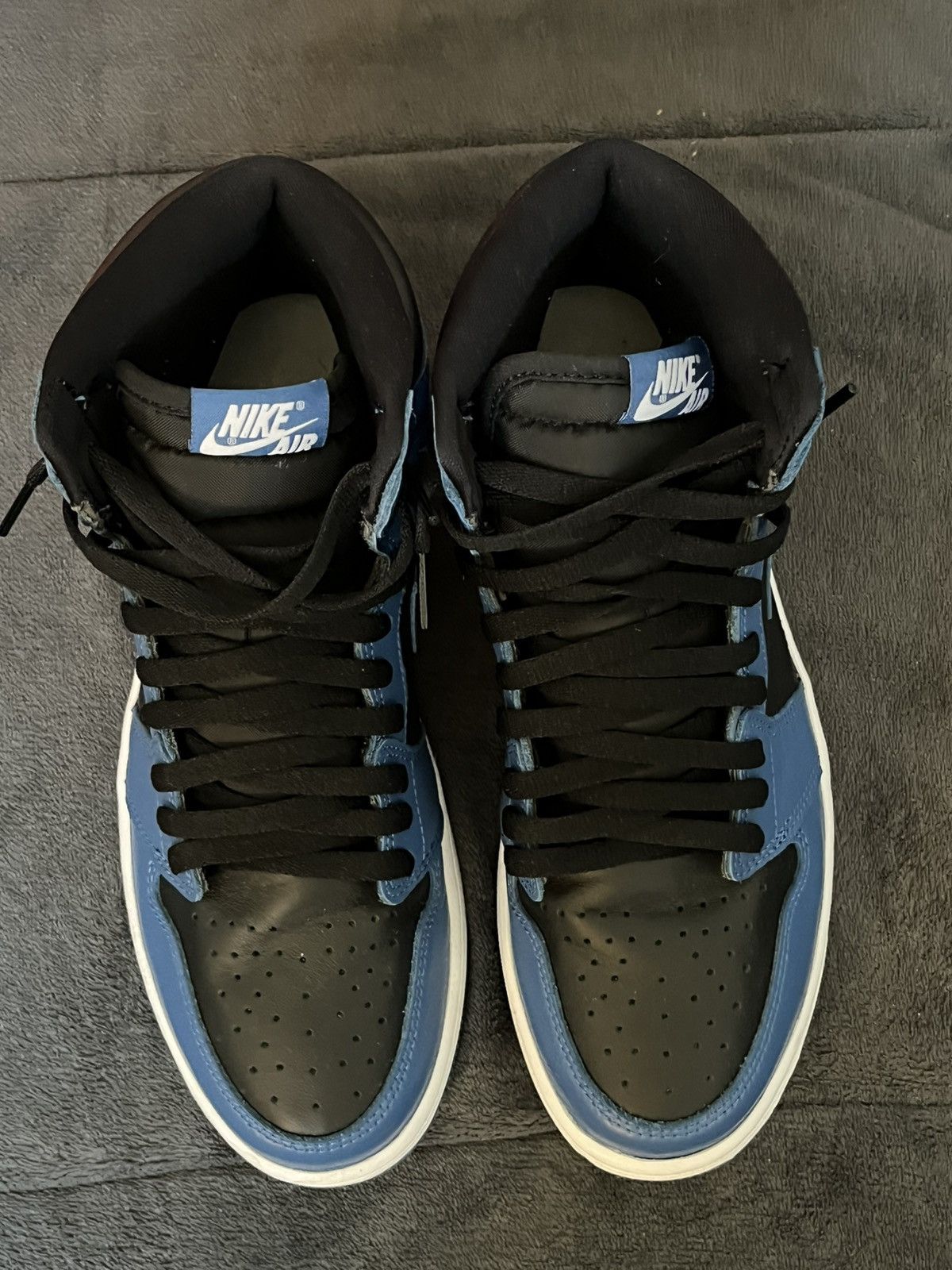 Jordan Brand × Nike Air Jordan 1 Retro High OG Marina Blue/Black-white Size US 9.5 / EU 42-43 - 3 Thumbnail