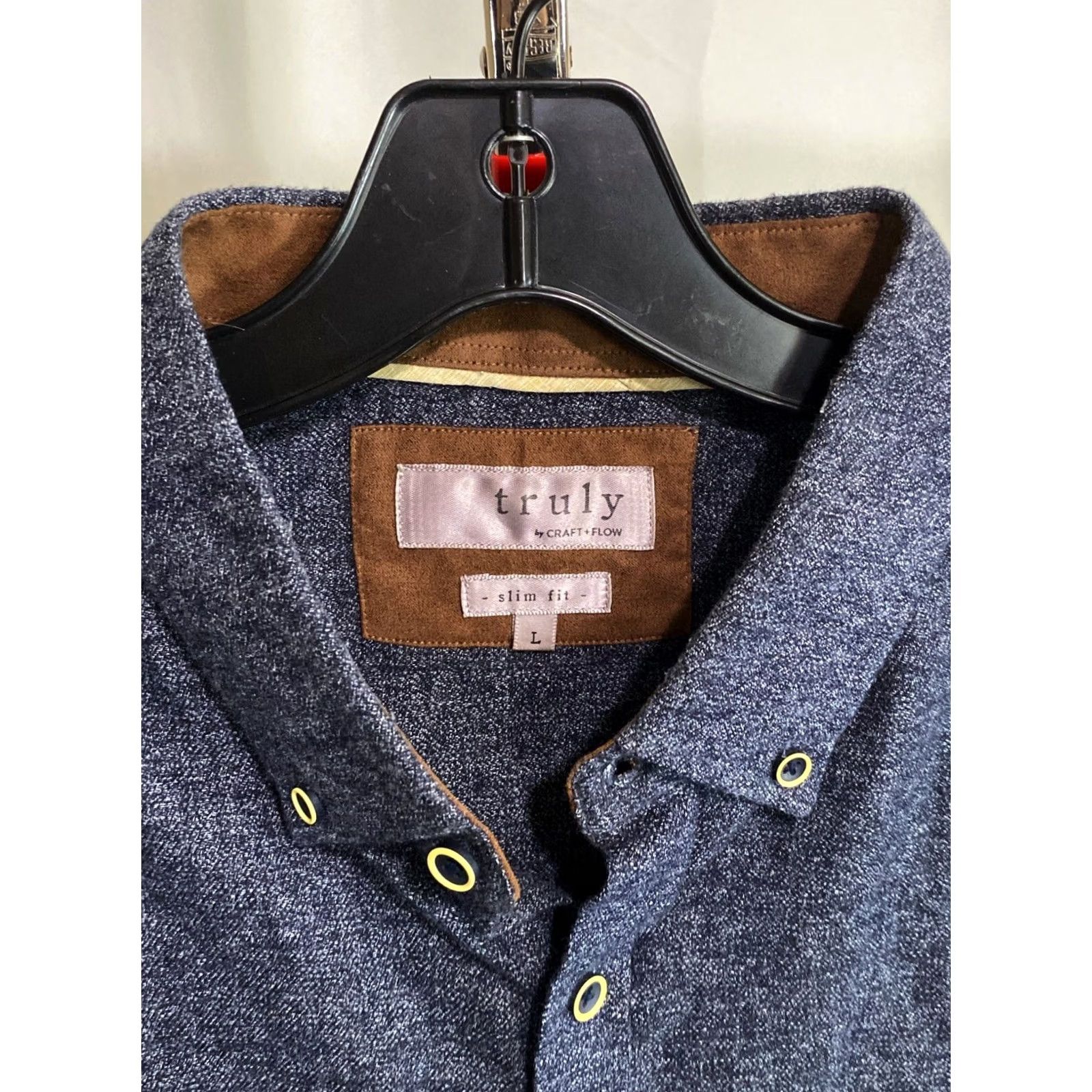 Vintage Craft & Flow Shirt Long Sleeve Slim Large L Elbow Patch Mens Shirt Size US L / EU 52-54 / 3 - 6 Thumbnail