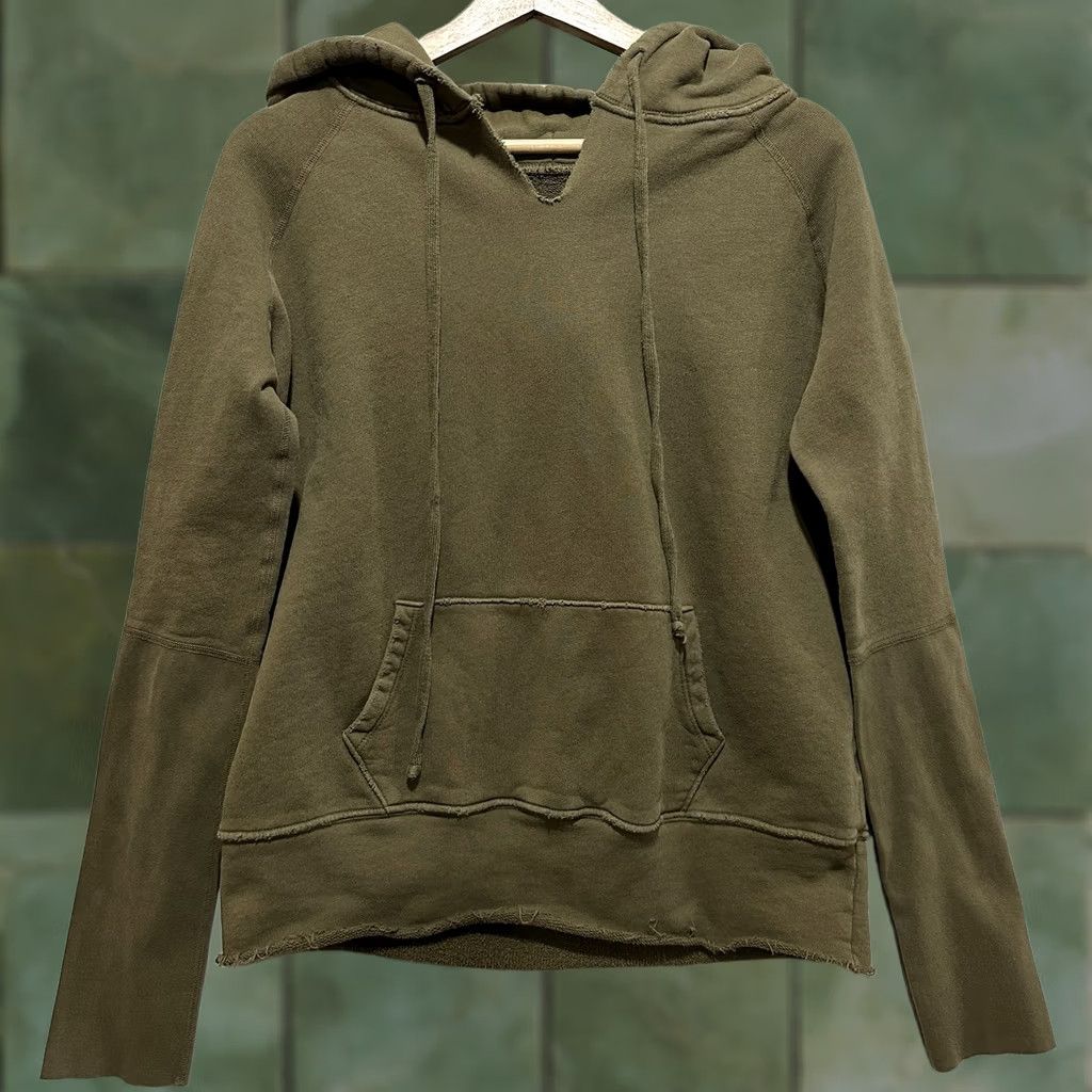 Nili Lotan Nili Lotan Janie Distressed Hoodie Pullover Size M Green Pullover Hooded Pockets 90s Grunge Hip Hop Designer Womens Size M / US 6-8 / IT 42-44 - 1 Thumbnail
