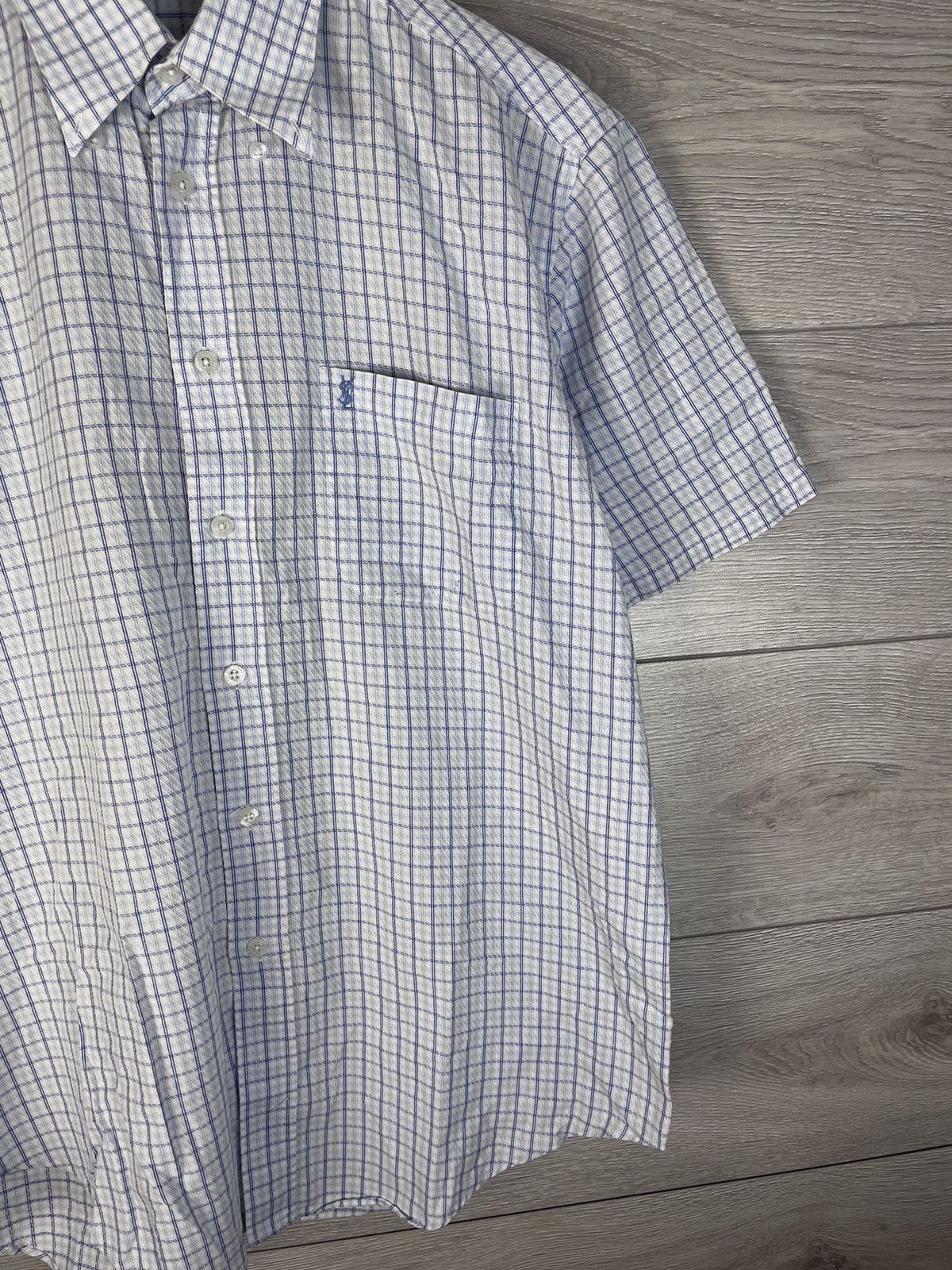Yves Saint Laurent Vintage Mens Button Down Shirt Short Sleeve YSL Size US L / EU 52-54 / 3 - 4 Thumbnail