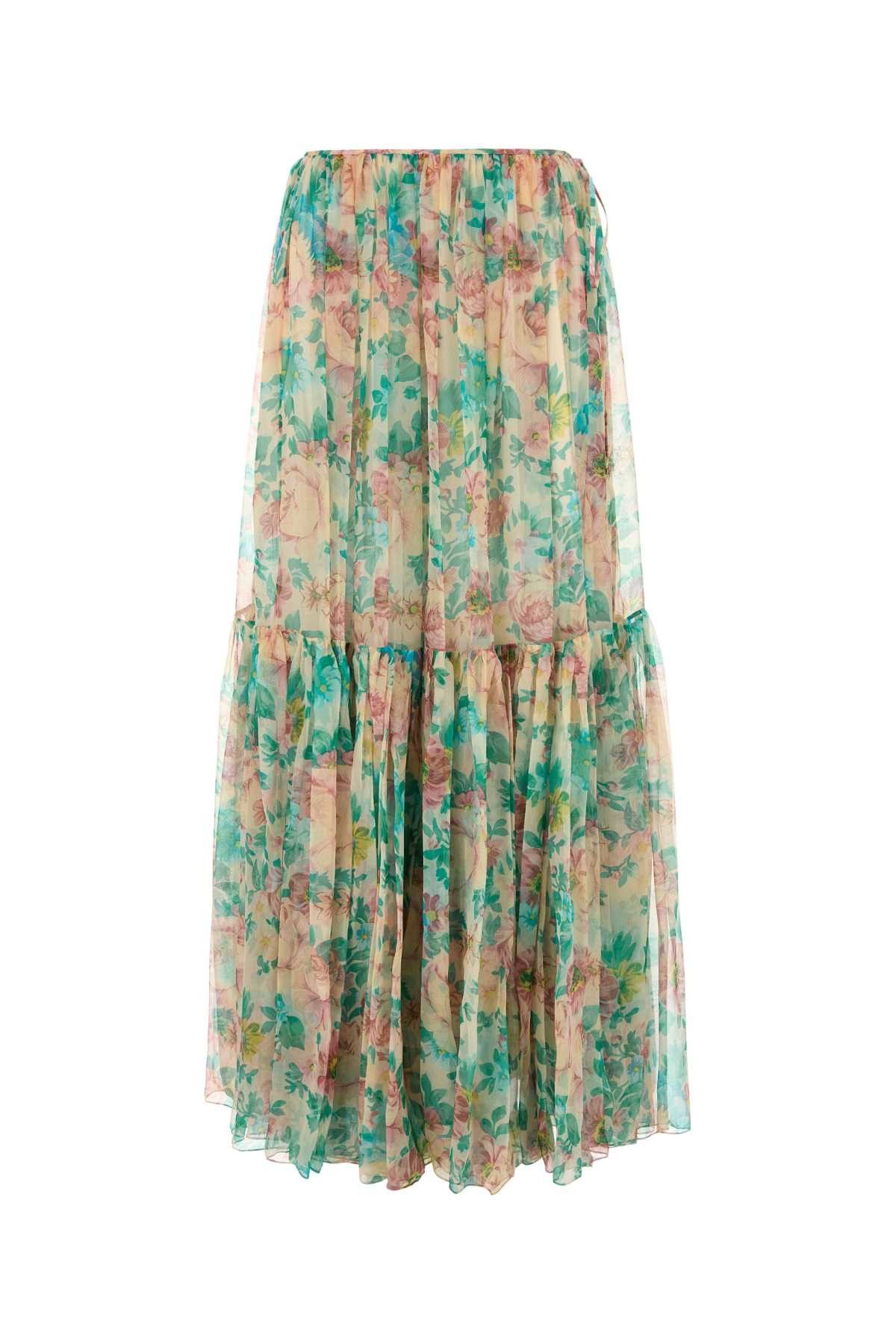 Printed Silk Skirt