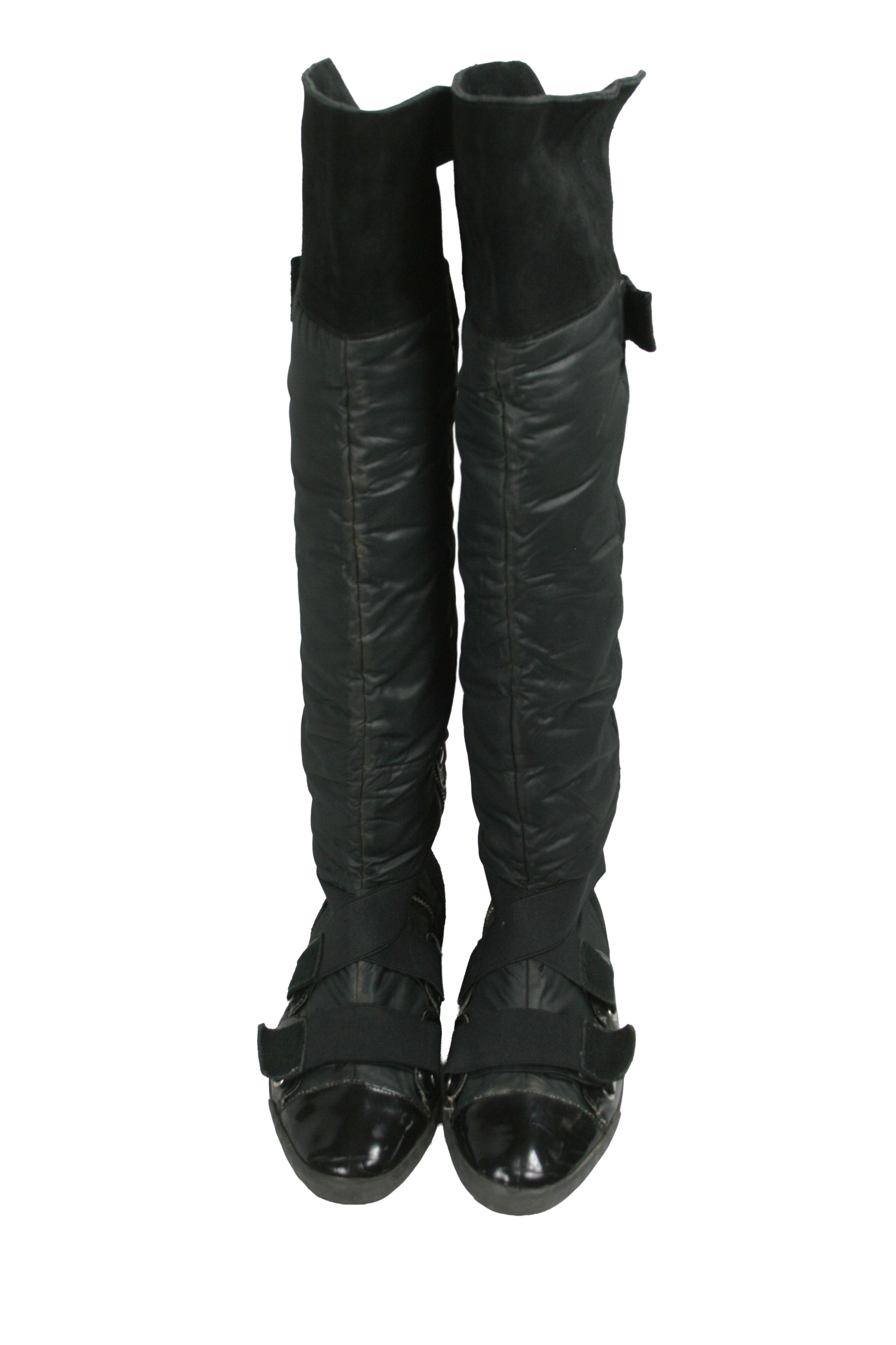 Miss Sixty 00S Y2K Straps Distressed Knee High Boots Vintage Size US 10 / IT 40 - 15 Thumbnail