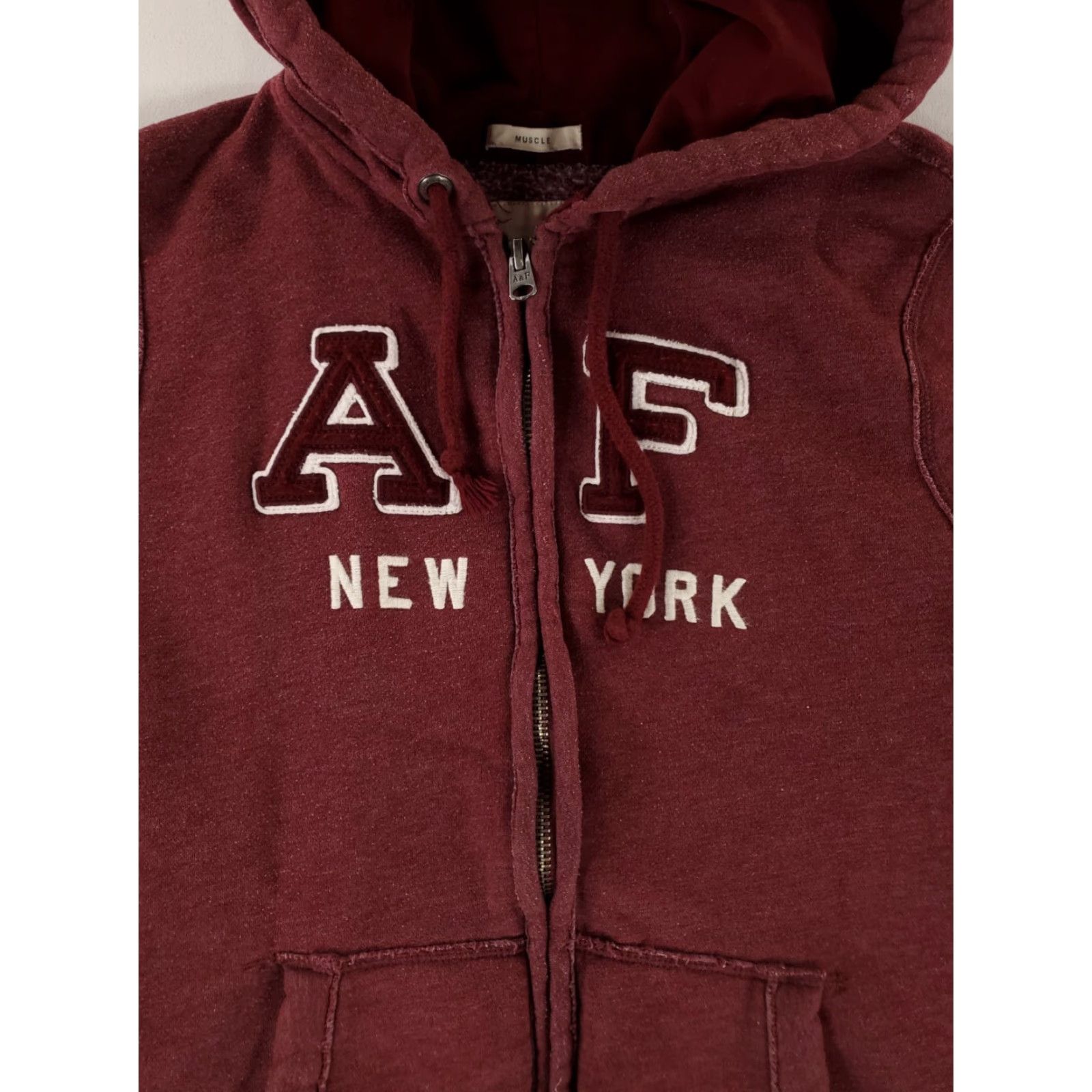 Abercrombie & Fitch Abercrombie & Fitch Hoodie Sweatshirt Full Zip Jacket Red Maroon Mens XL Size US XL / EU 56 / 4 - 4 Thumbnail