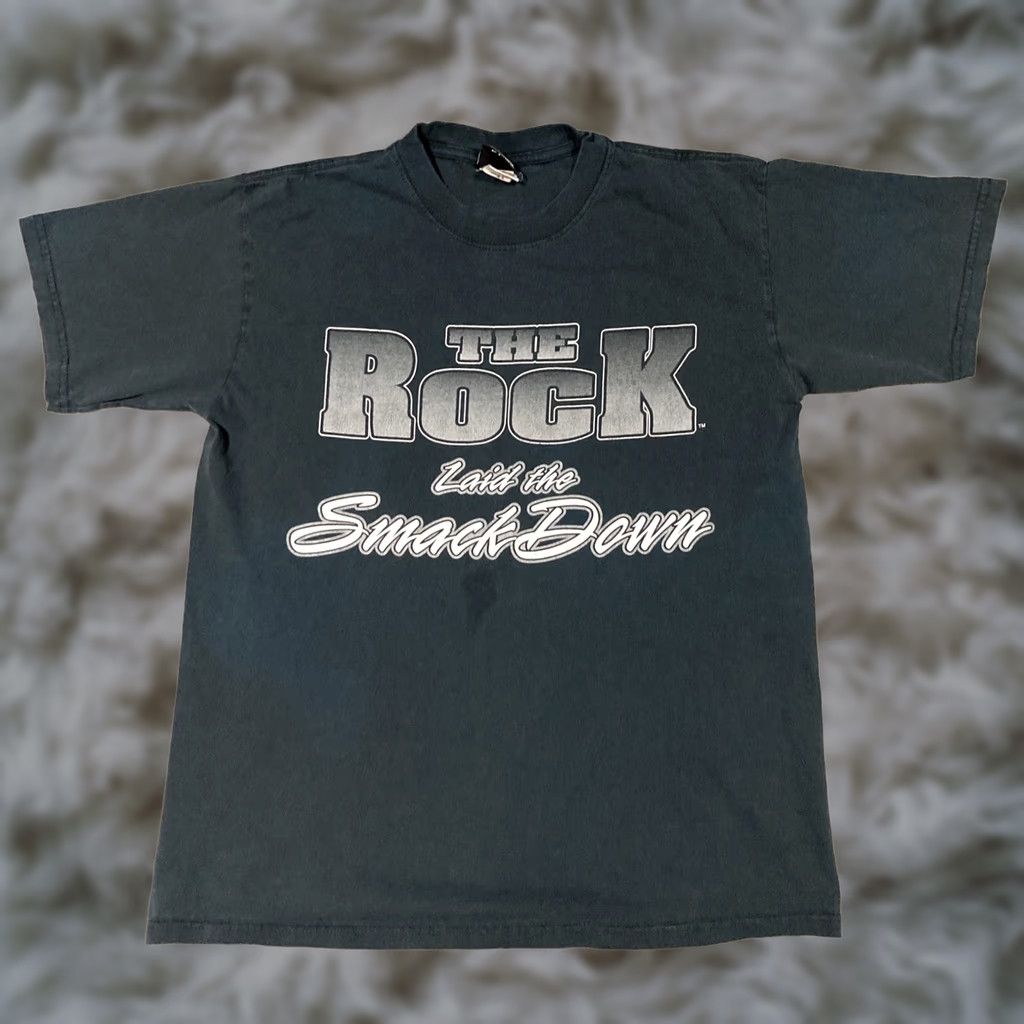 Vintage VINTAGE WWF THE ROCK Laid The Smack Down On My Candy Ass In New York T-Shirt L Black Mens Boys Size US L / EU 52-54 / 3 - 1 Thumbnail