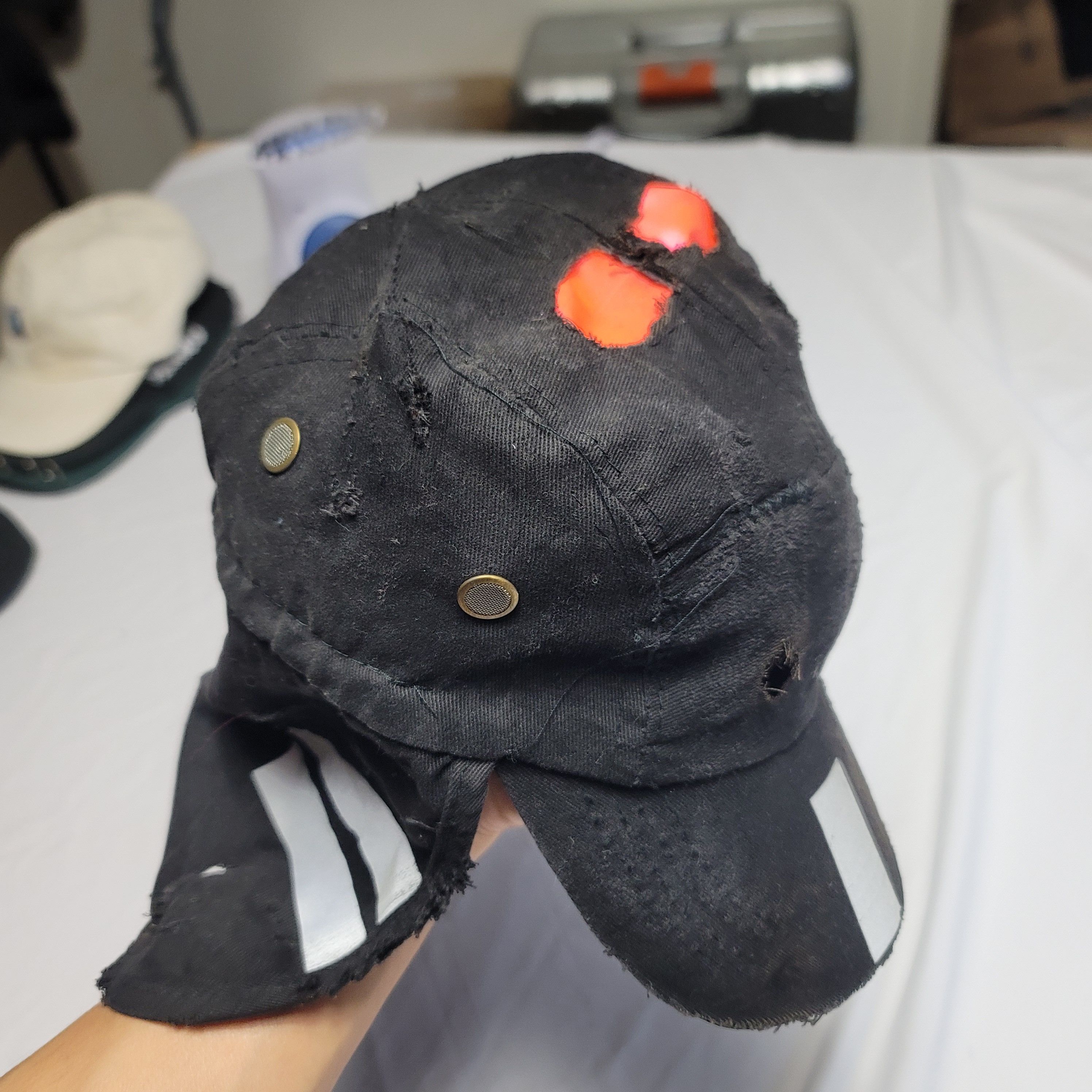 Designer Distressed Black Cap with Pink Underlay Accents Size ONE SIZE - 4 Thumbnail