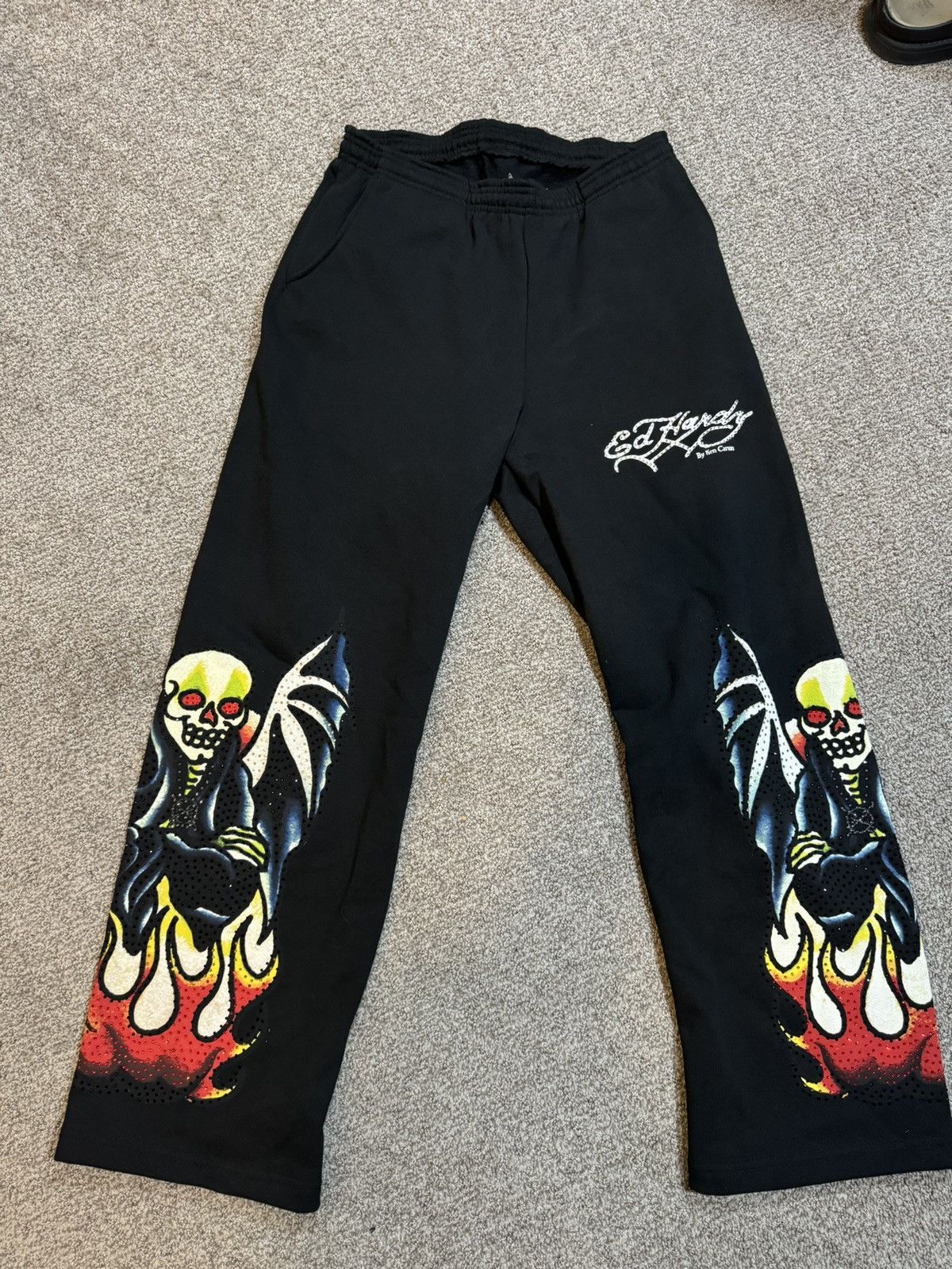 Ed Hardy × Ken Carson Ed Hardy x Ken Carson Complexcon Rhinestone Men’s Sweat Pant Size US 32 / EU 48 - 1 Thumbnail