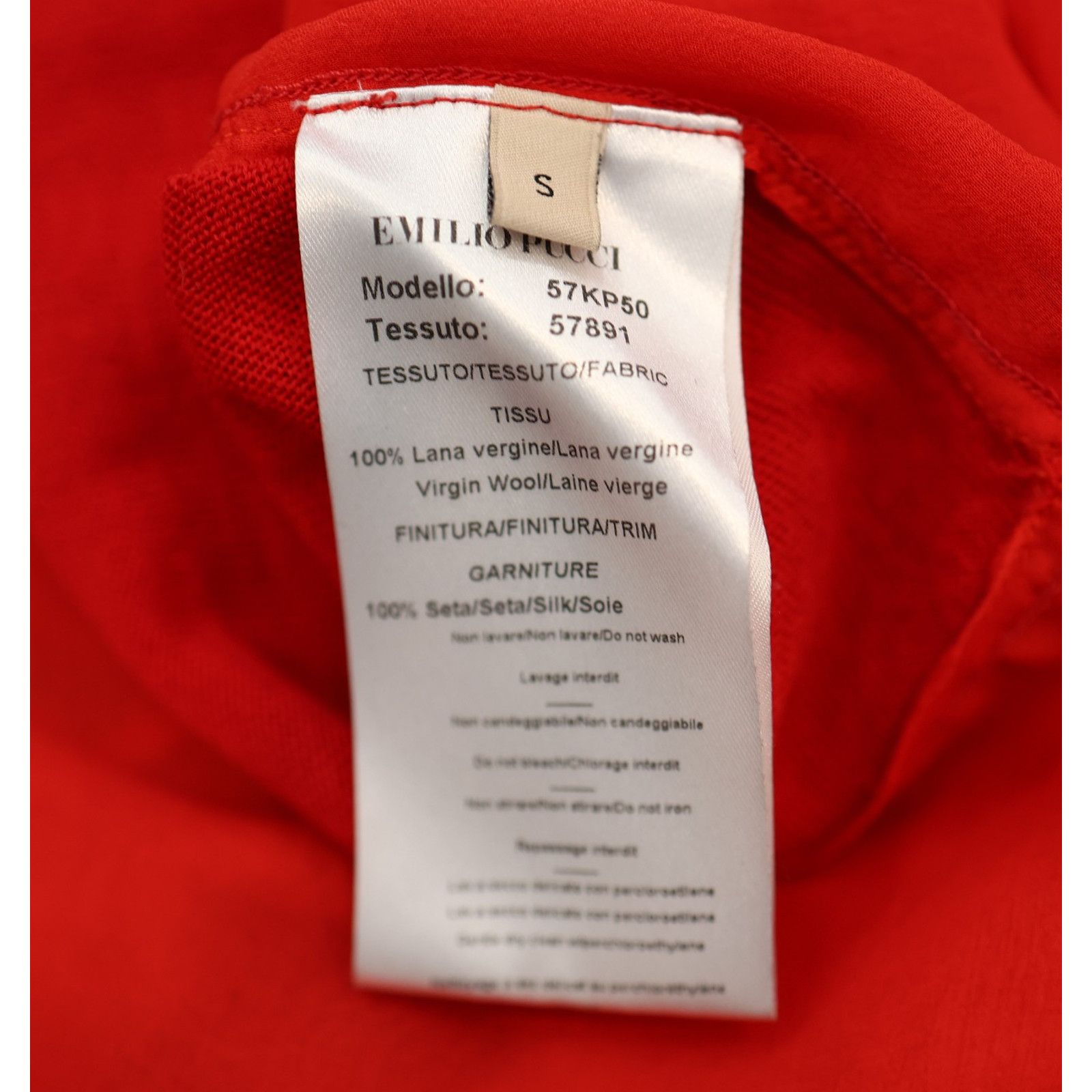 Emilio Pucci EMILIO PUCCI Red Wool Tunic Tie-Side Chiffon Hem Top Size S Size S / US 4 / IT 40 - 7 Thumbnail
