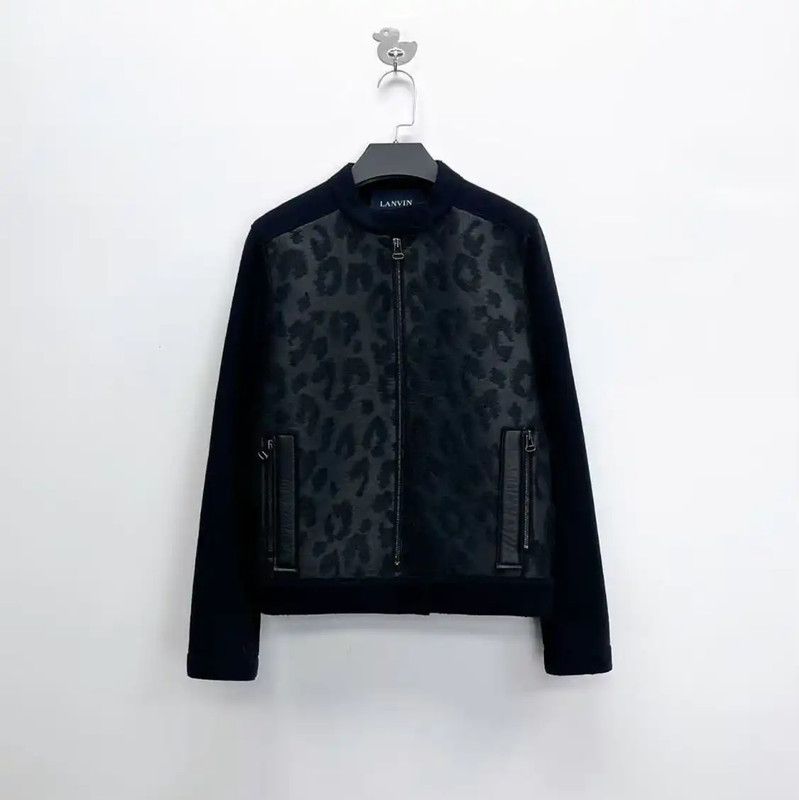 Lanvin Lanvin Women's Black Wool Blend Jacket with Graphic Print 0089 Size S / US 4 / IT 40 - 1 Thumbnail