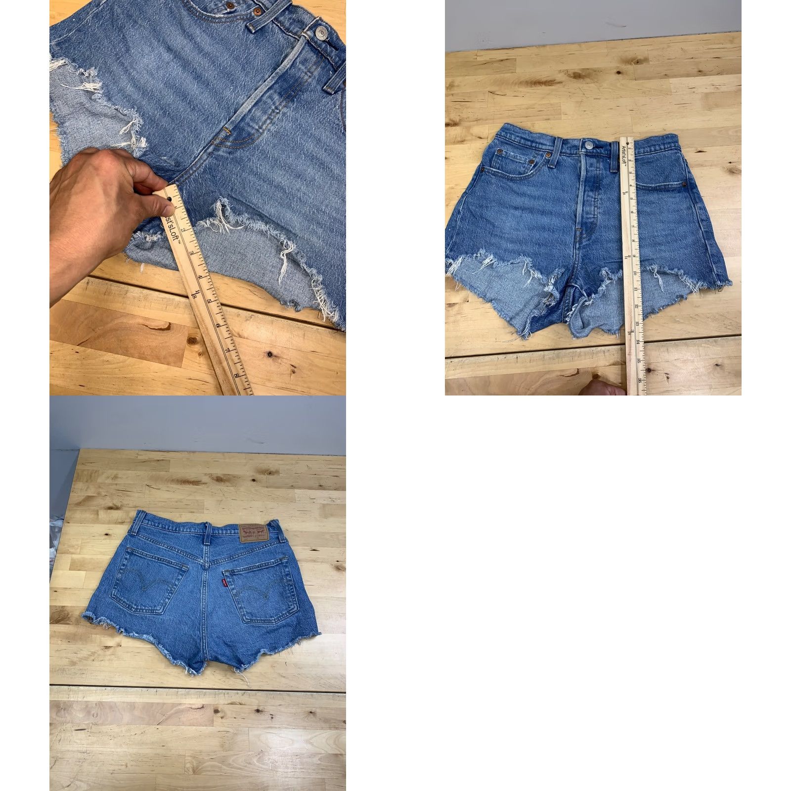 Levi's Levi's 501 Denim Shorts Women 27 Blue Washed Distress Raw Hem Casual 5-Pocket Design Regular Fit Vintage: No Size 27" / US 4 / IT 40 - 8 Thumbnail