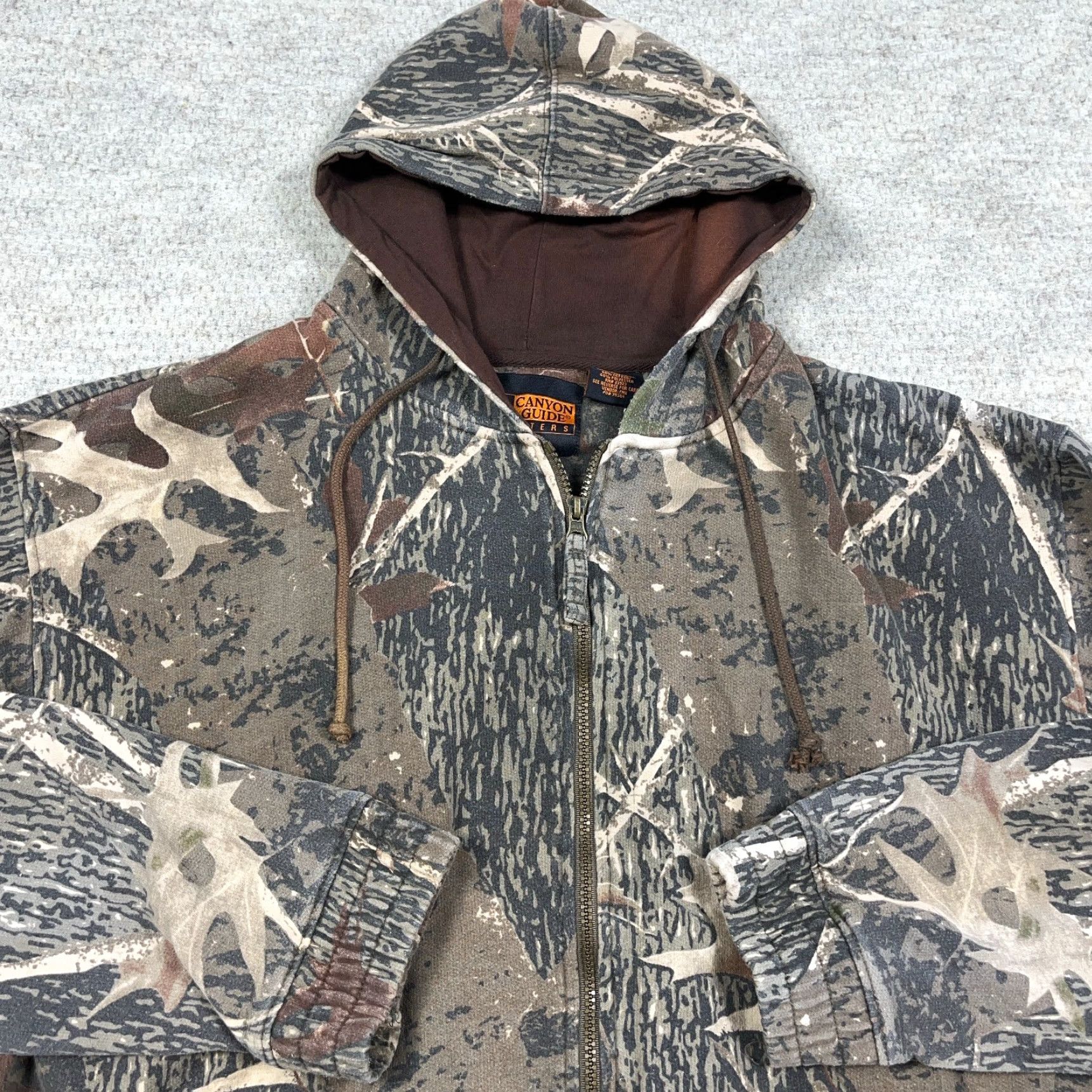 Vintage VINTAGE Canyon Guide Hoodie Men XL Camouflage Full Zip 90s Y2K Woodland Hunting 2000s Brown Logo Size US XL / EU 56 / 4 - 2 Thumbnail