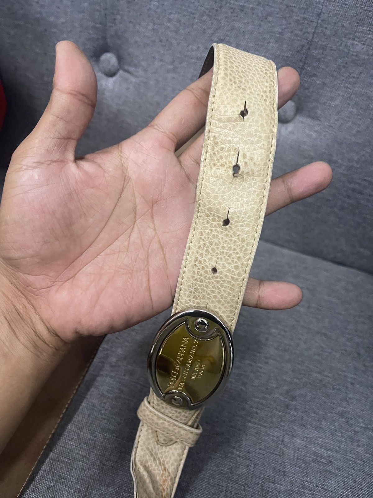 Dolce & Gabbana Spiral Leather Belt