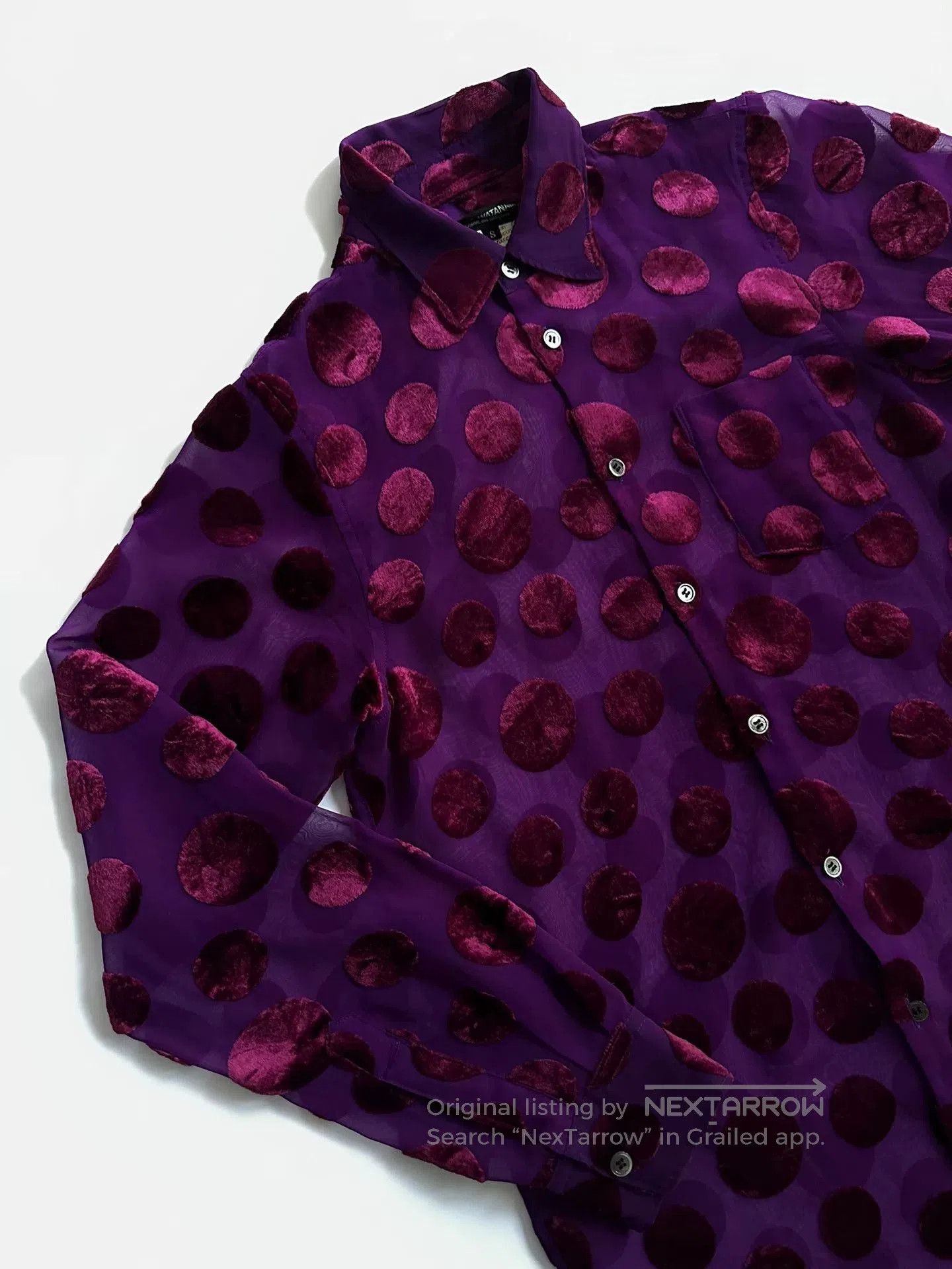 Junya Watanabe Junya Watanabe Velvet Polka Dot Shirt. Size S / US 4 / IT 40 - 6 Thumbnail