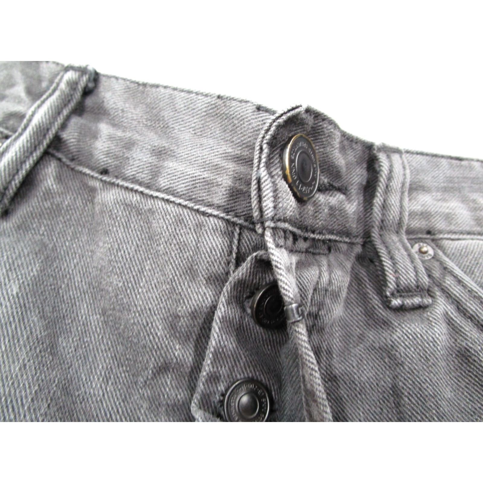 Allsaints All Saints Shorts Mens 28 Gray Denim Button Fly Distressed Nitrate Switch Fit Size US 28 / EU 44 - 4 Thumbnail