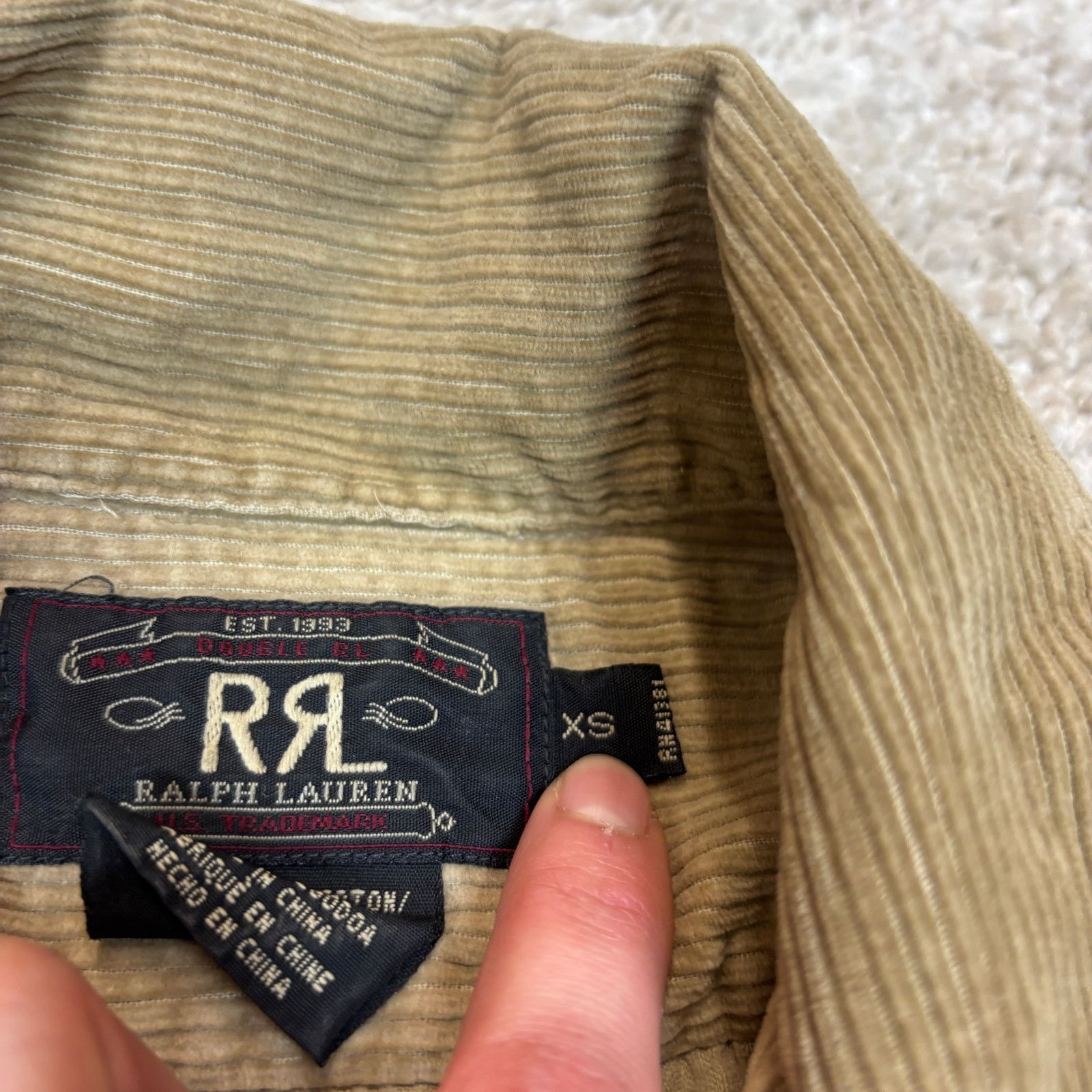 RRL Ralph Lauren RRL Double RL Corduroy Button Up Shirt Men's XS Americana Size US XS / EU 42 / 0 - 5 Thumbnail