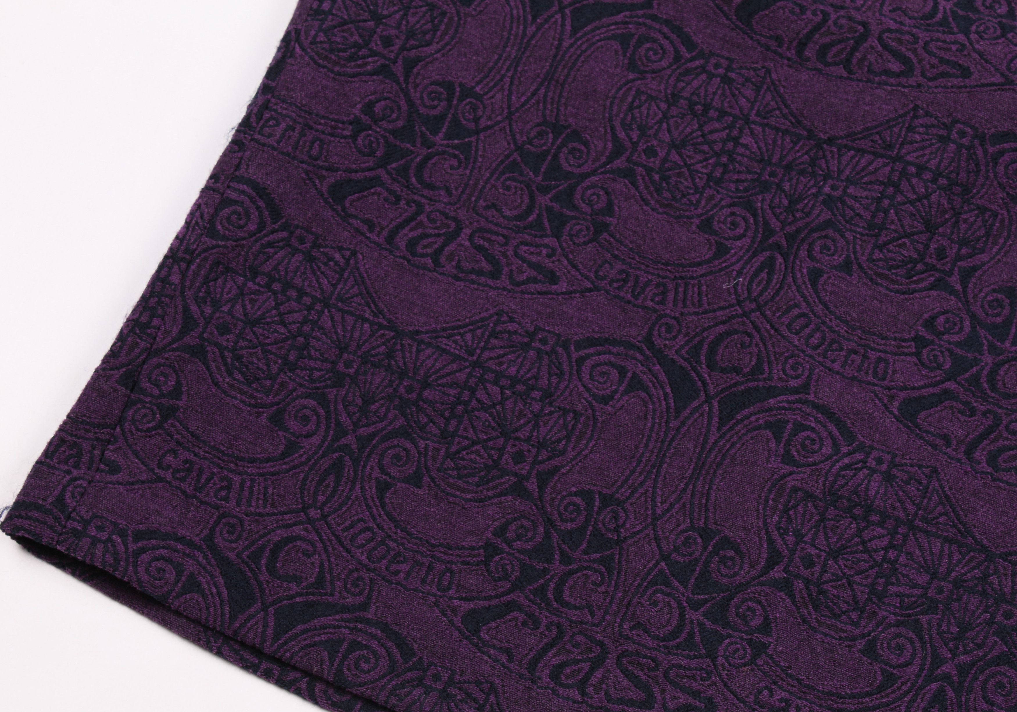 Roberto Cavalli × Vintage Roberto Cavalli Class Vintage Monogram Purple Skirt Size 30" / US 8 / IT 44 - 6 Thumbnail