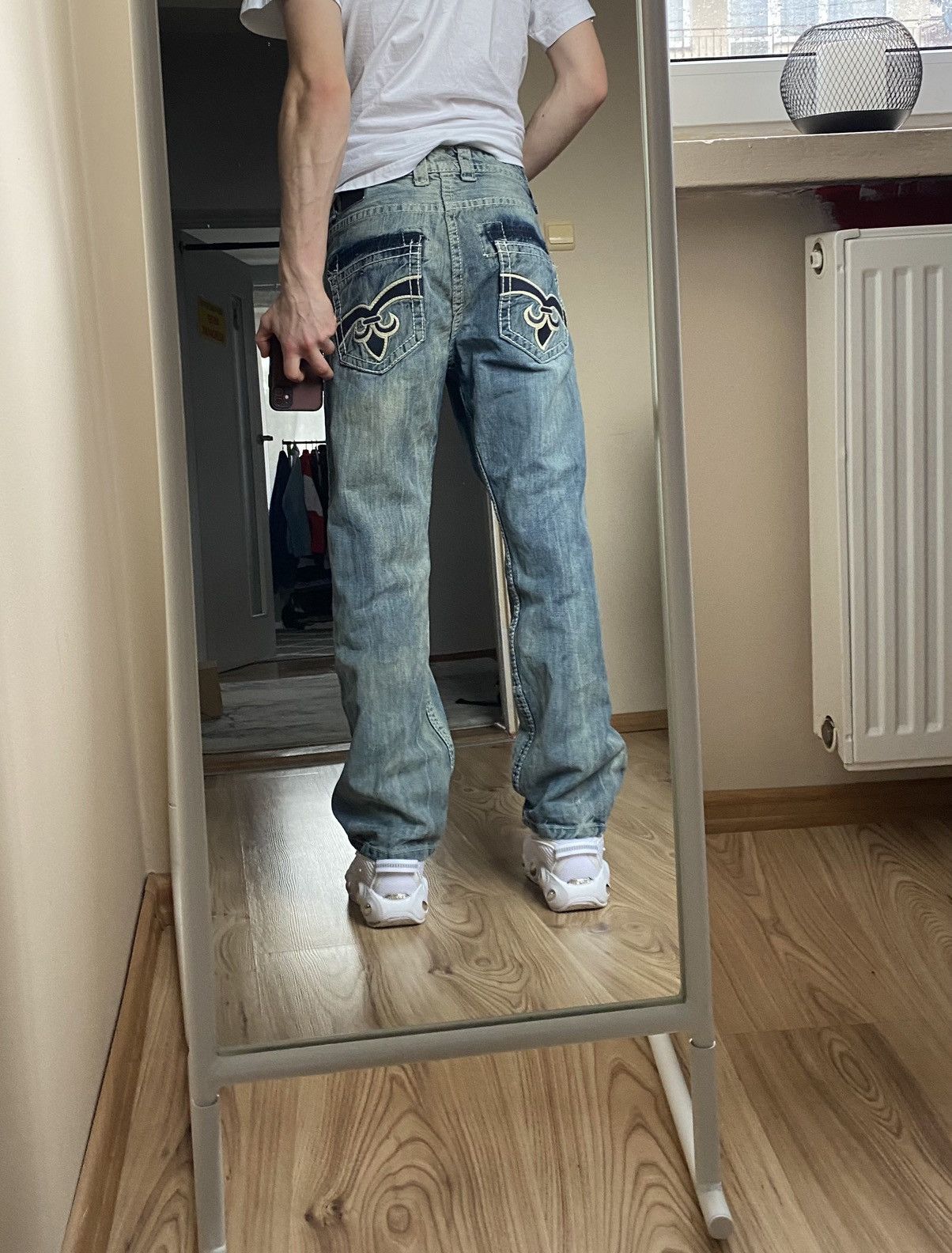 Affliction × True Religion × Vintage Project Mayhem vintage look washed denim straight pants Size US 36 / EU 52 - 3 Thumbnail