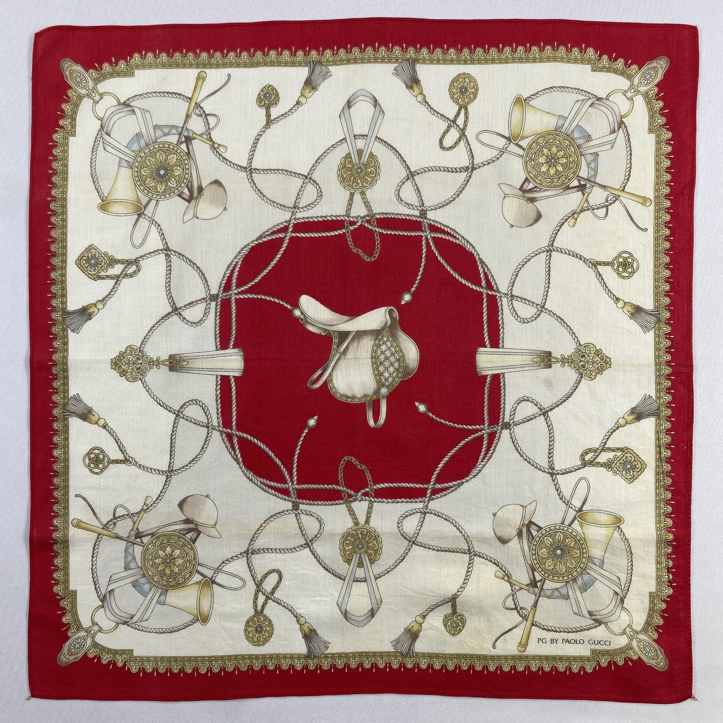 Paolo Gucci × Vintage Paolo Gucci Handkerchief / Neckerchief / Bandana-P991 Size ONE SIZE - 1 Thumbnail