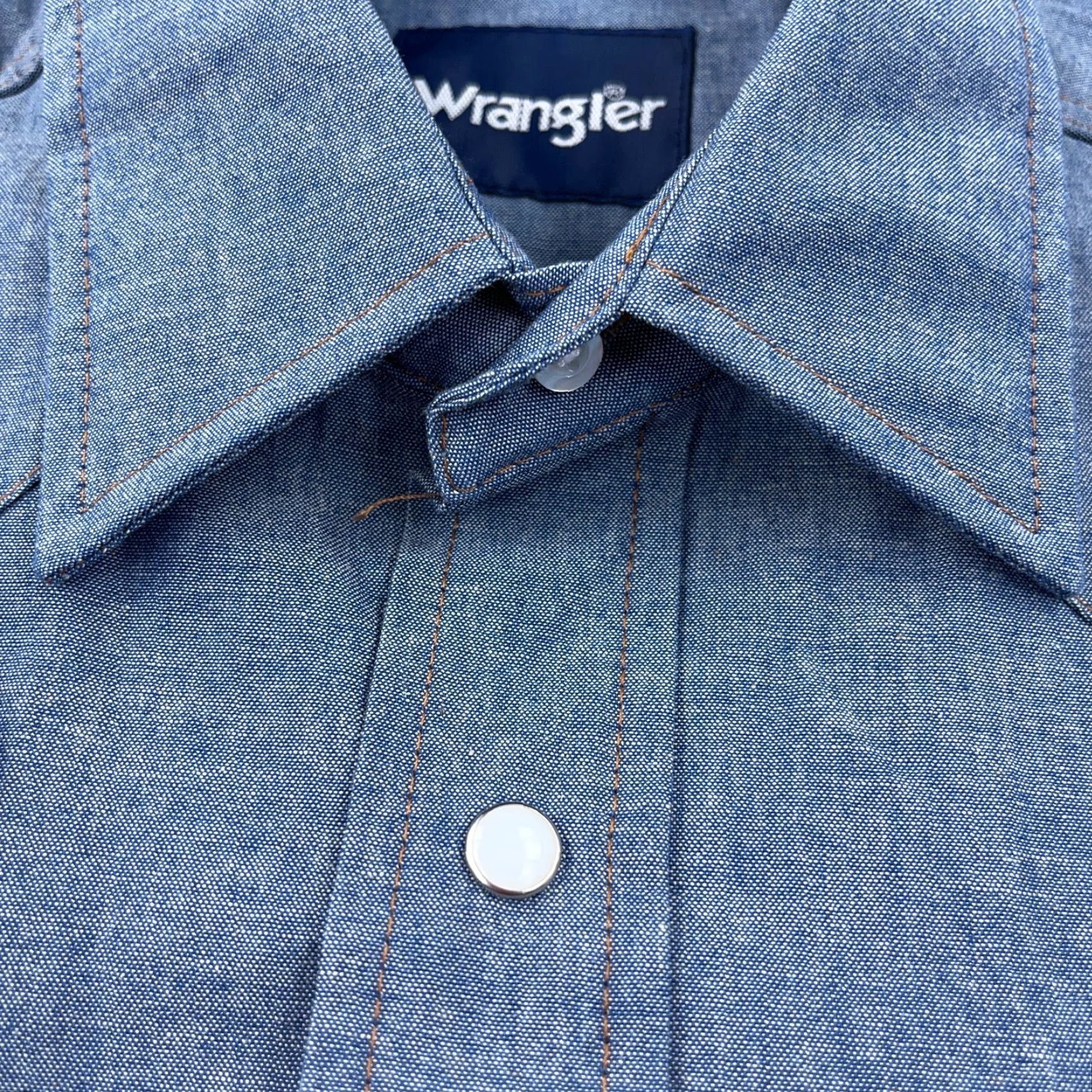 Wrangler Wrangler Men's Denim Shirt Large Blue Western Cowboy Pearl Snap Casual Workwear 90s Outdoor Size US L / EU 52-54 / 3 - 5 Thumbnail