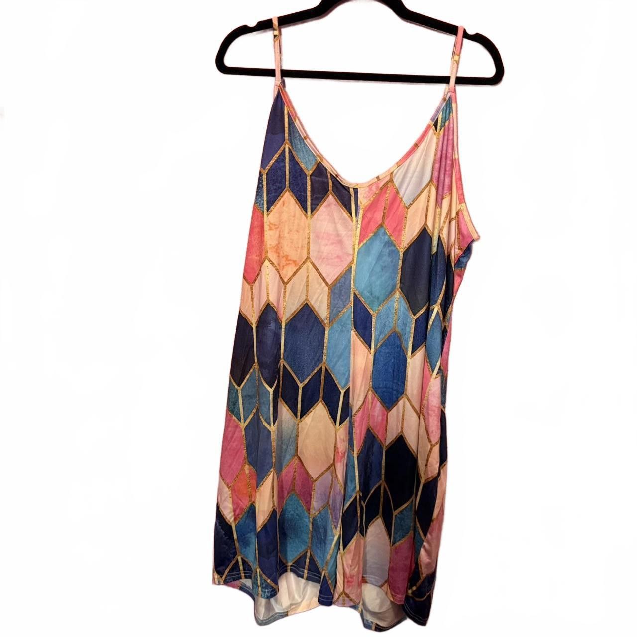 Designer Vibrant Geometric Print Romper Size 42" / US 20 - 4 Thumbnail